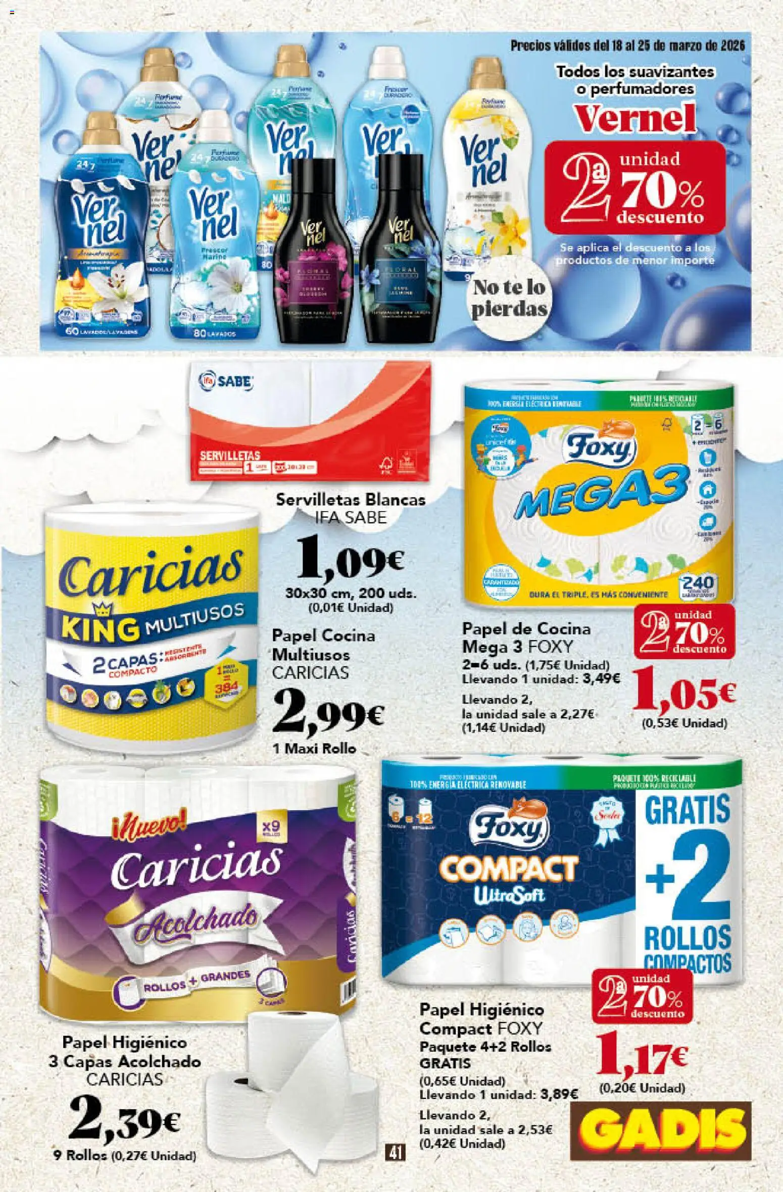 Gadis - folleto │ válido desde el 18.03.2026 | Página: 41 | Productos: Papel higienico, Té, Cocina