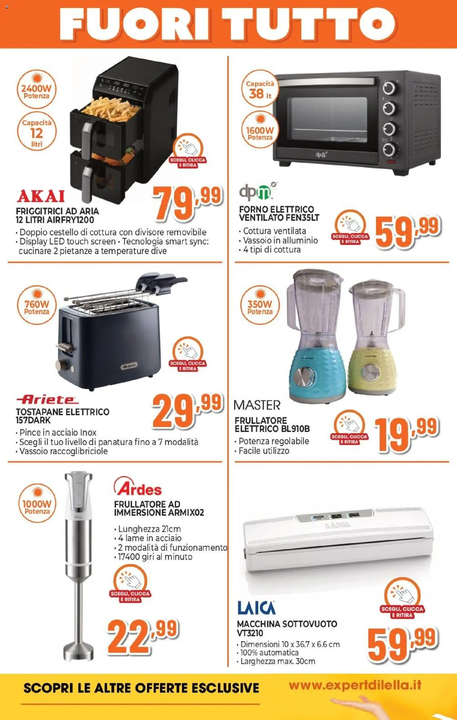 Volantino Expert del 15.01.2026 | Pagina: 20 | Prodotti: Frullatore, Alluminio, Vassoio, Tostapane