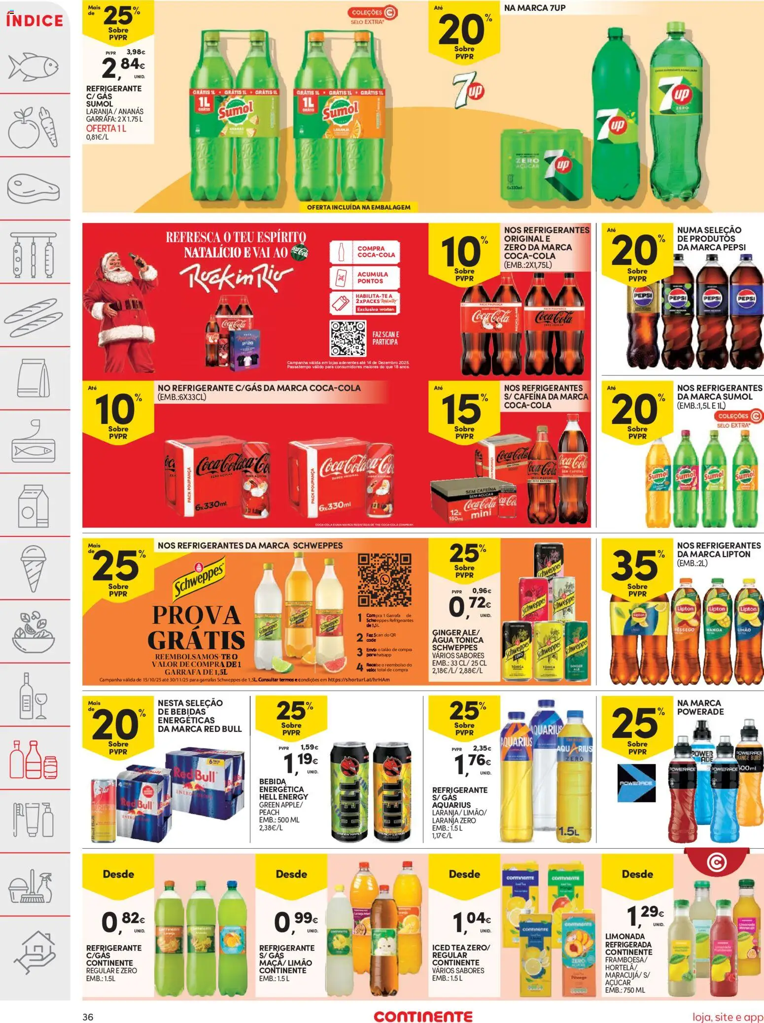 Continente folheto │ válido de 25.11.2025 | Página: 36 | Produtos: Refrigerante, Açúcar, Coca-cola, Bebida