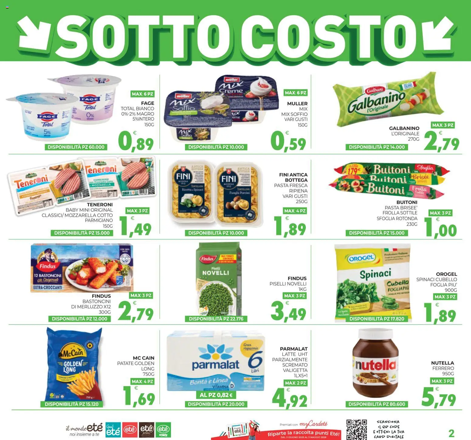 Volantino Eté del 27.01.2026 | Pagina: 2 | Prodotti: Latte, Pasta, Ricotta, Valigetta