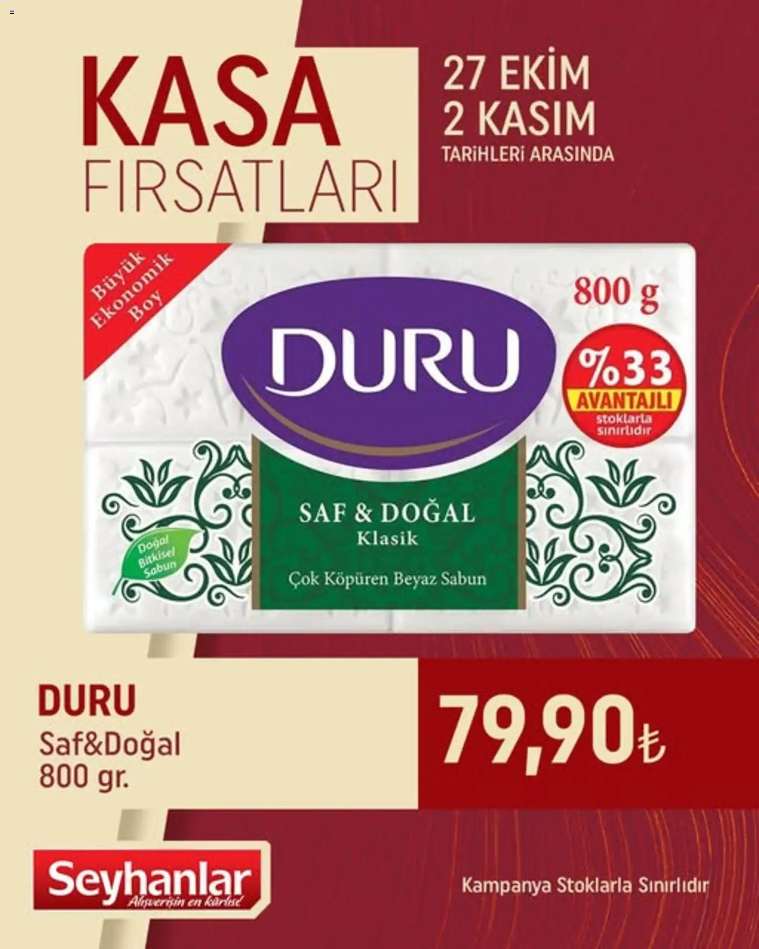 Seyhanlar Market Kasa Fırsatları - 27.10.2025 tarihinden itibaren geçerlidir | Sayfa: 3 | Ürünler: Sabun, Kasa