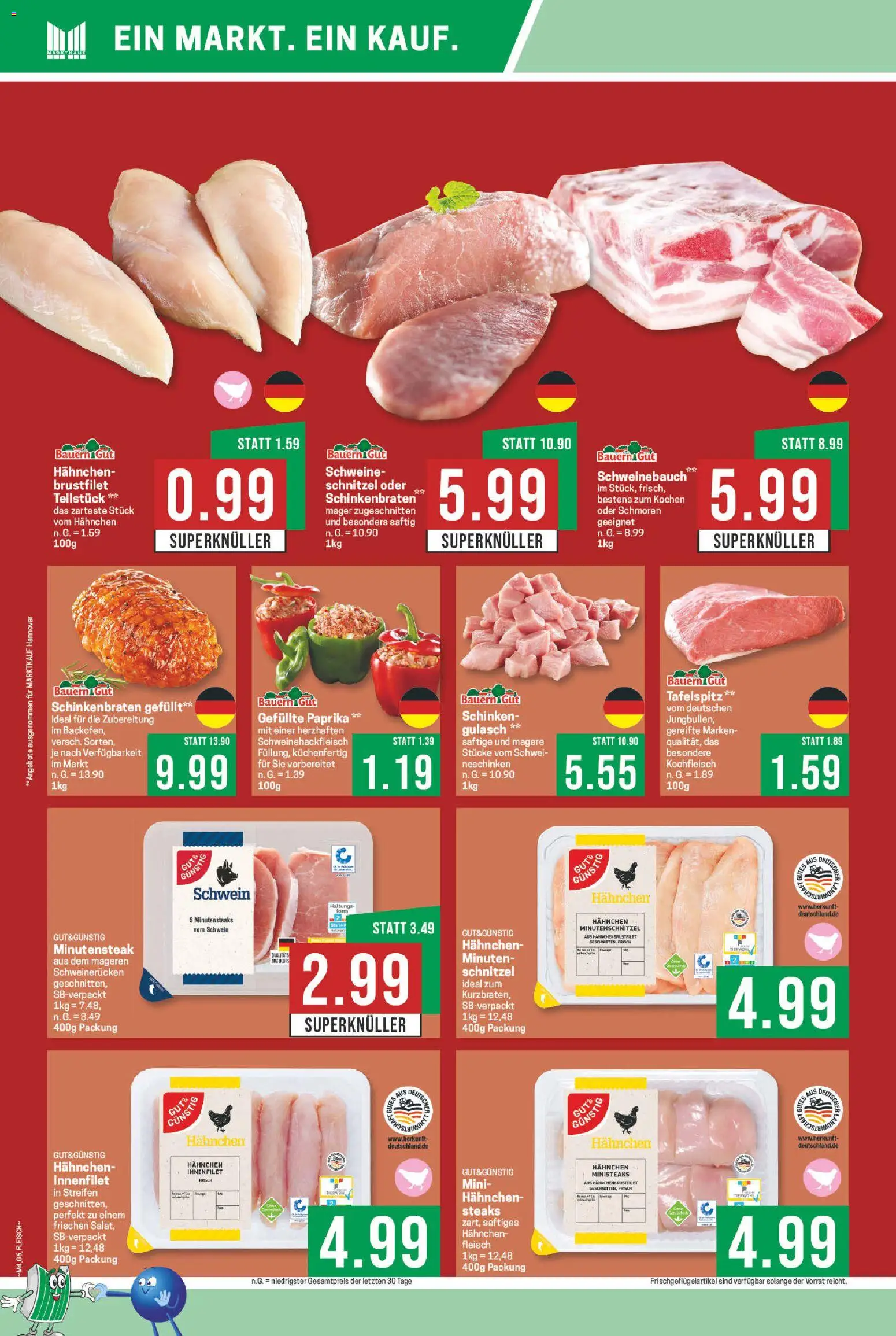 Marktkauf Prospekt 	 – gültig ab 19.01.2026 | Seite: 6 | Produkte: Hahnchen, Gulasch, Schinken, Fleisch