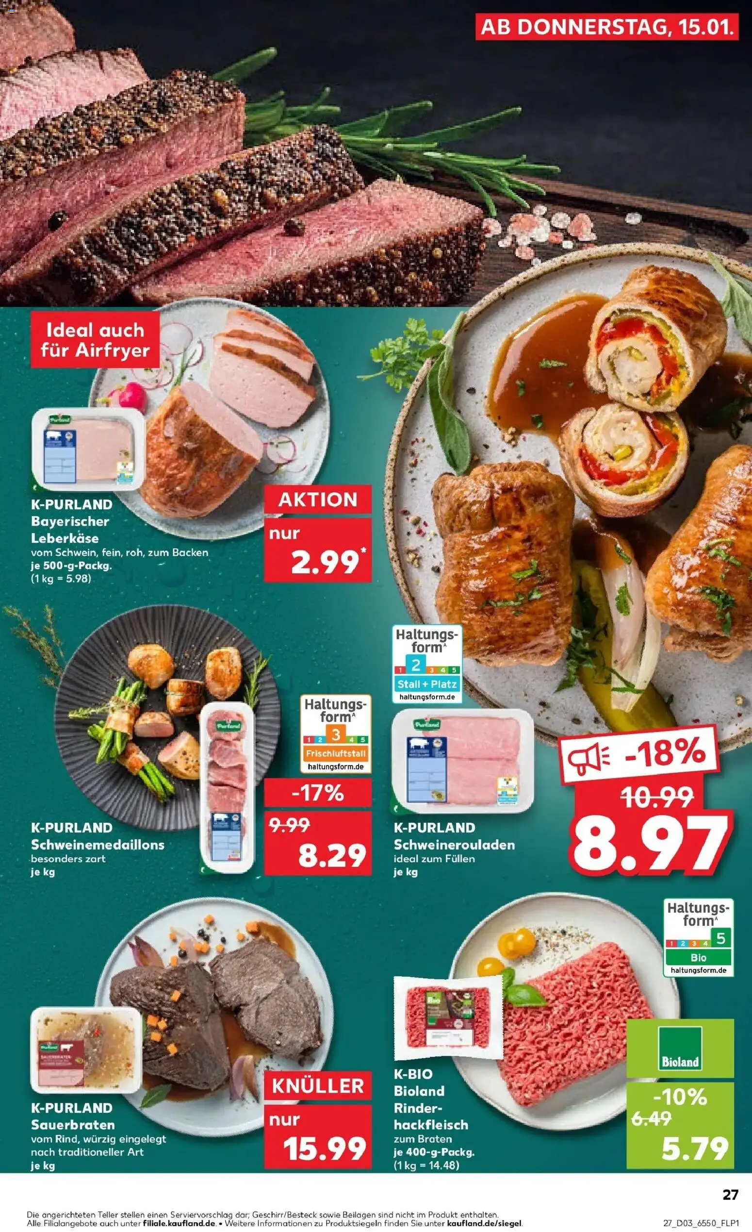Kaufland prospekt Wilhelmshaven	 – gültig ab 15.01.2026 | Seite: 27 | Produkte: Hackfleisch, Leberkase