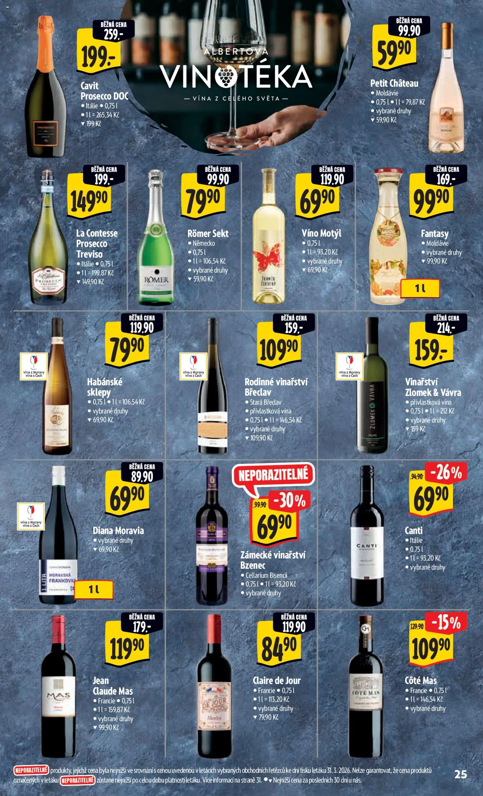 Albert leták - Hypermarket od 07.04.2026 | Strana: 35 | Produkty: Víno, Vinotéka, Víno Motýl, Prosecco DOC