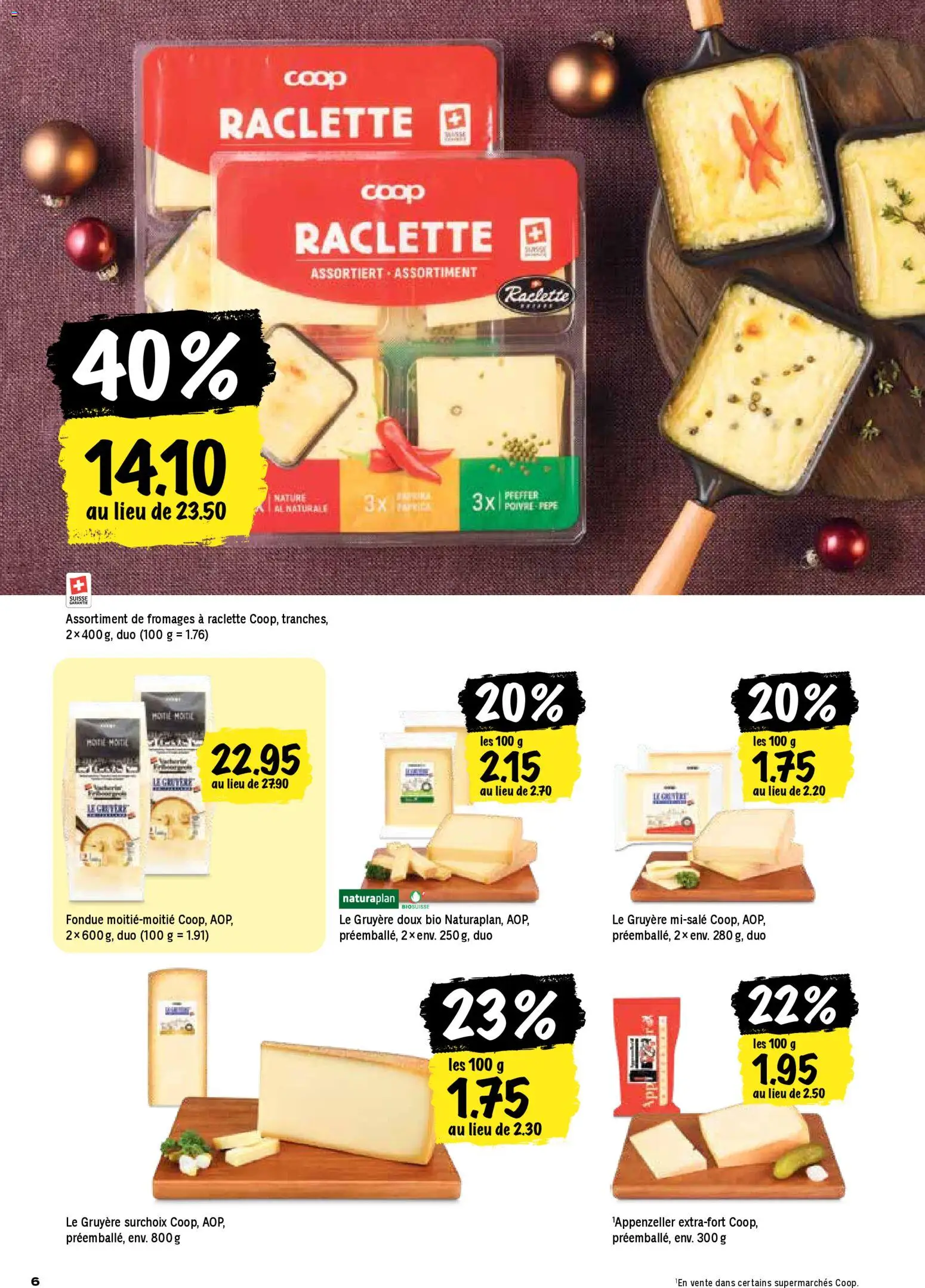 Coop - Les actions de la semaine – gültig ab 22.12.2025 | Seite: 6 | Produkte: Pfeffer, Raclette, Fondue