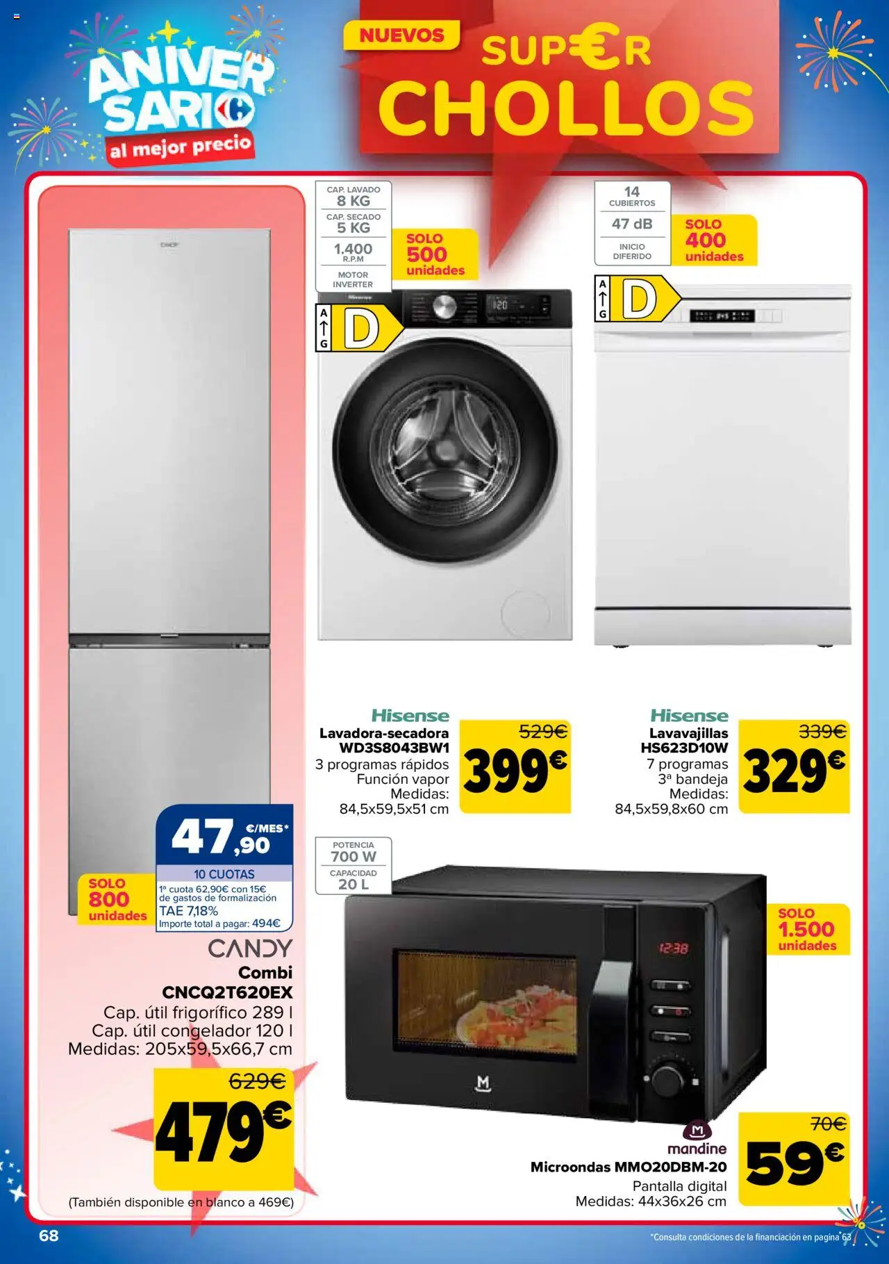 Carrefour folleto │ válido desde el 14.10.2025 | Página: 68 | Productos: Congelador, Lavavajillas, Combi, Bandeja