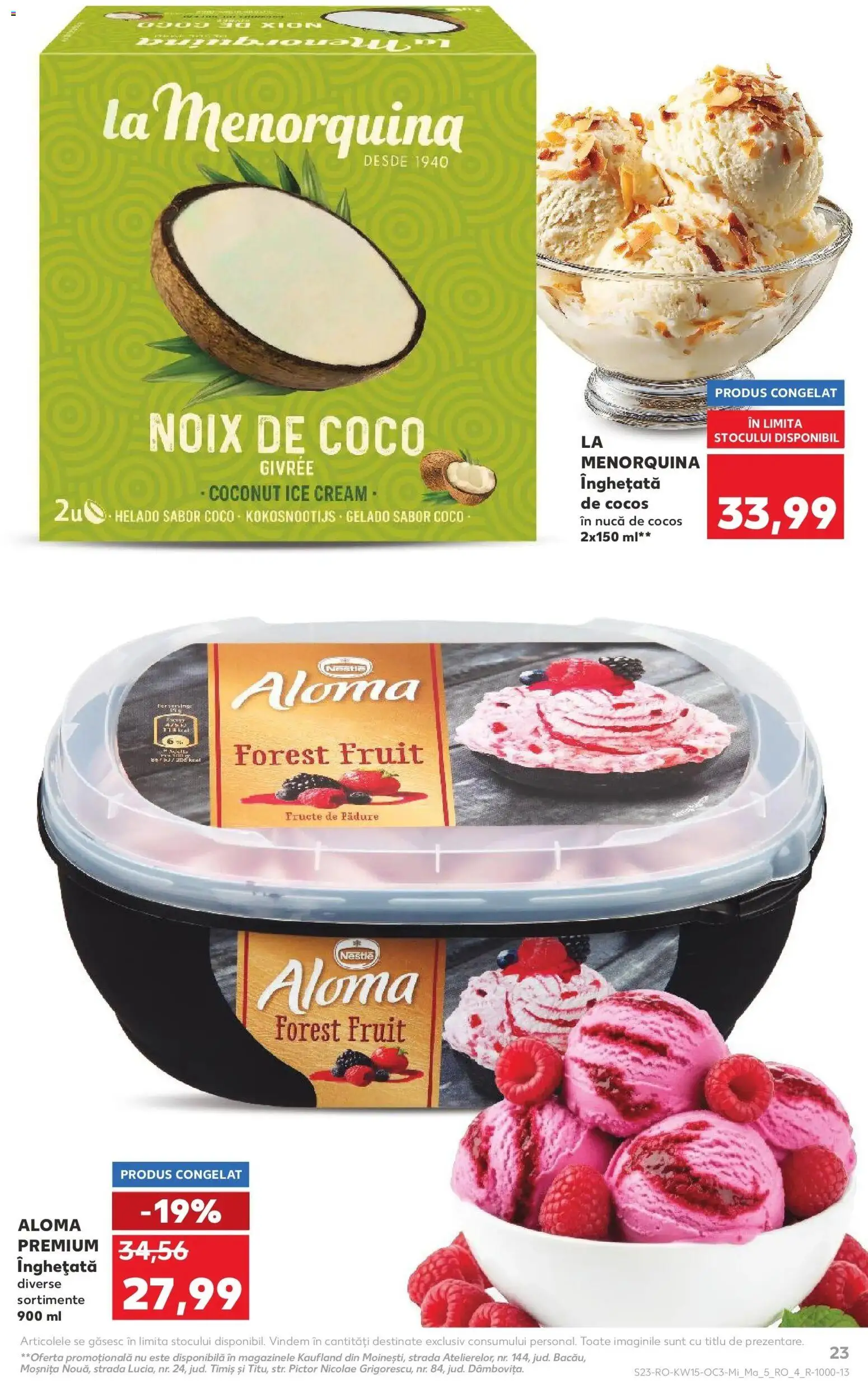 Noul catalog Kaufland – valabil de la 08.04.2026 | Pagină: 23 | Produse: Înghețată, Fructe