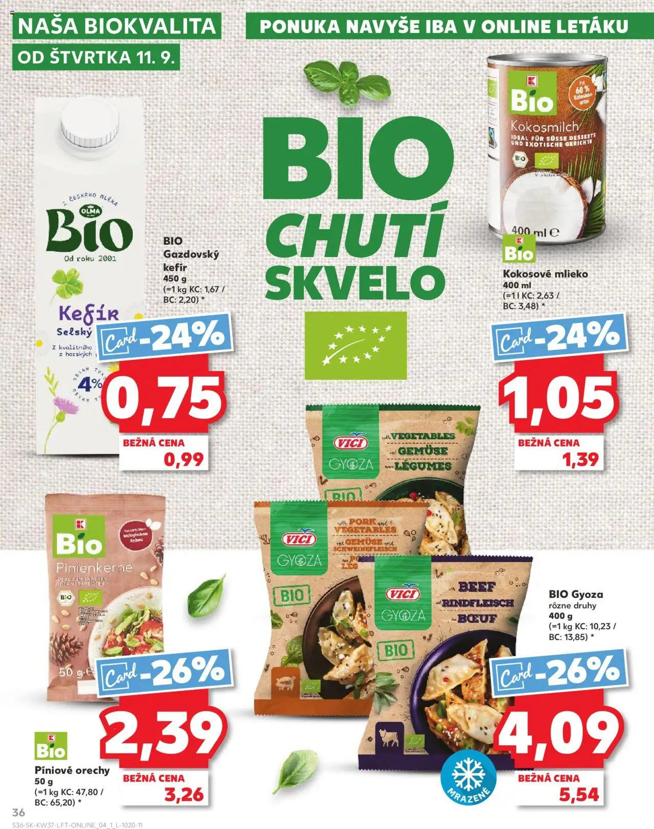 Nové Kaufland akcie – leták je platný od 11.09.2025 | Strana: 36 | Produkty: Mlieko, Kokosové mlieko, Orechy