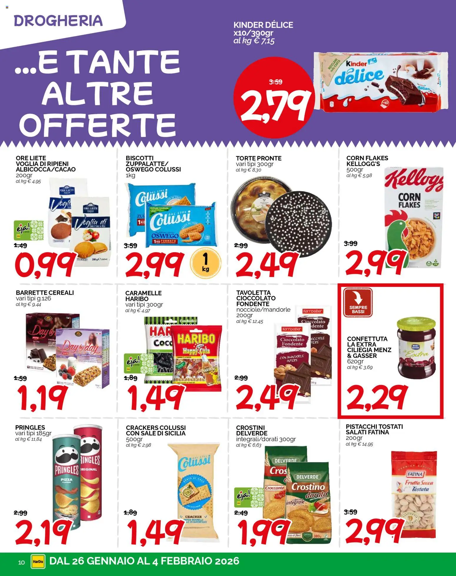 Volantino HarDis del 26.01.2026 | Pagina: 10 | Prodotti: Pizza, Caramelle, Sale, Pistacchi