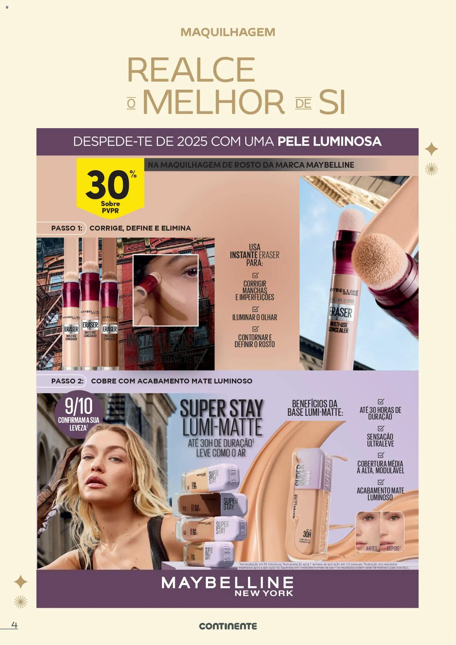 Continente - Festeje o Ano em beleza │ válido de 09.12.2025 | Página: 4 | Produtos: Maquilhagem, Corretor, Base