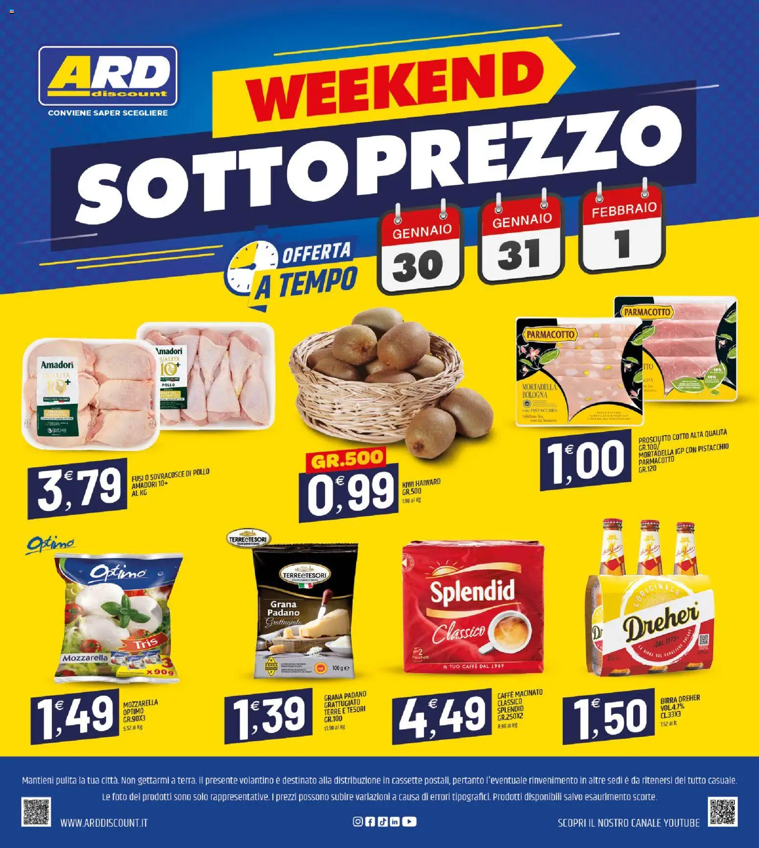 Volantino ARD Discount del 22.01.2026 | Pagina: 20 | Prodotti: Prosciutto Cotto, Pollo, Kiwi, Prosciutto