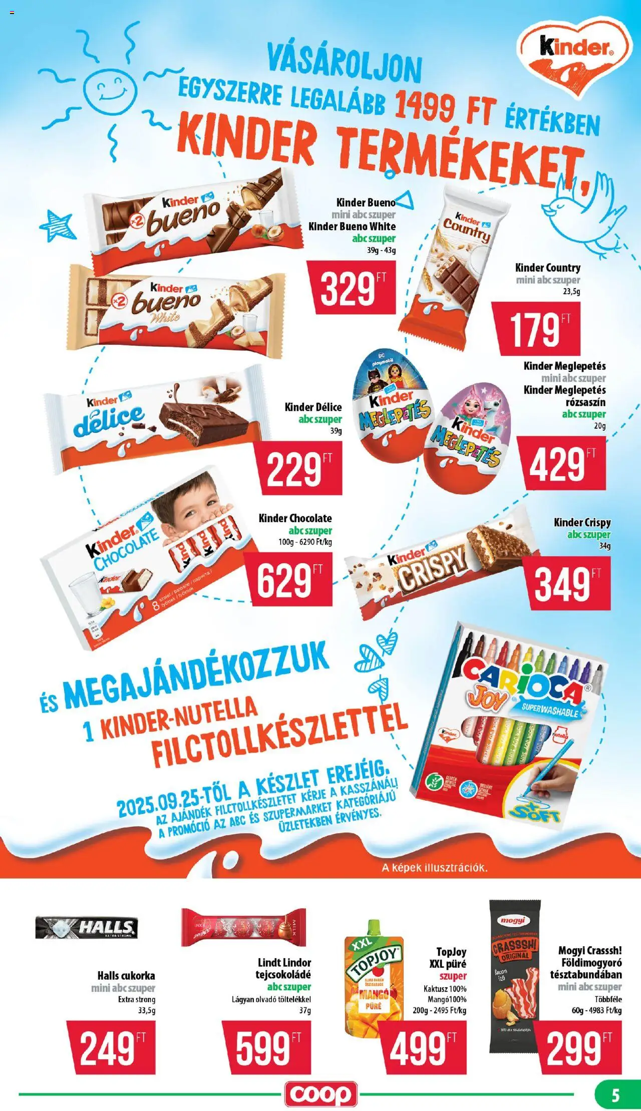 COOP akciós ujság - amely érvényes a következő dátumtól: 25.09.2025 | Oldal: 5 | Termékek: Őszibarack, Bacon, Banán, Mangó