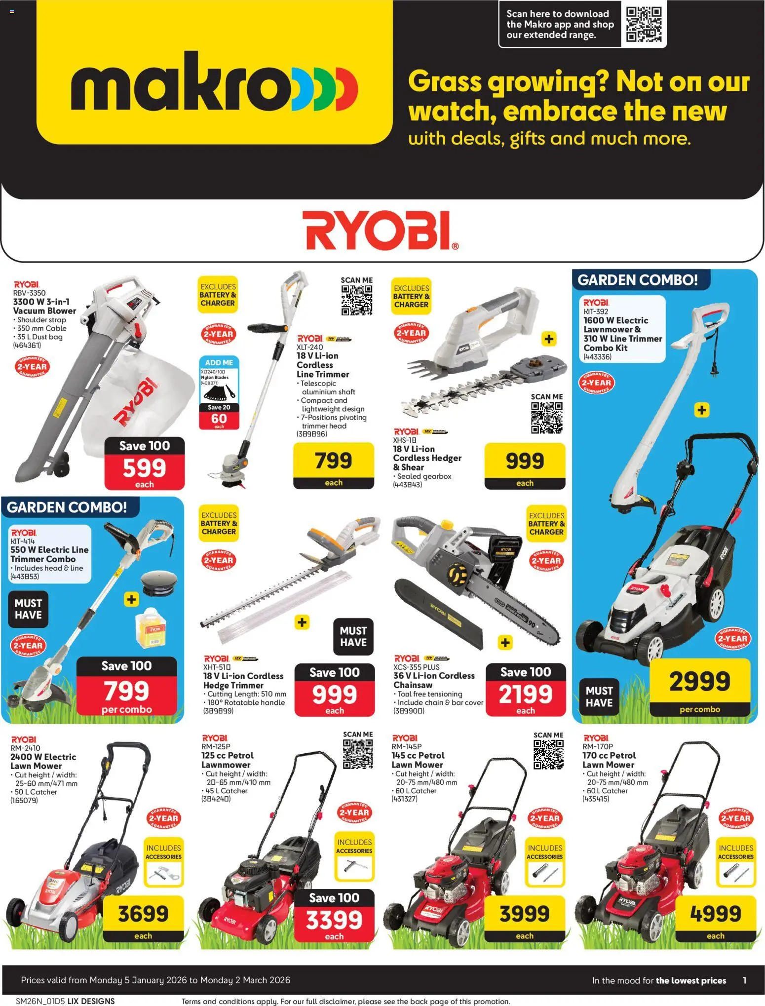 New Makro catalogue – valid from 05.01.2026 | Page: 1 | Products: Cover, Bag, Mower, Chainsaw