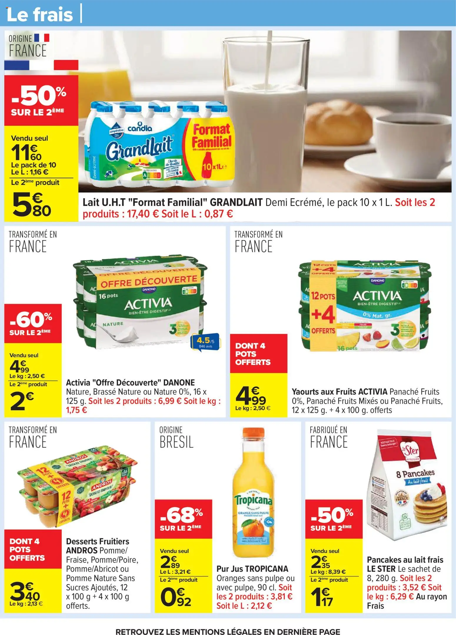 {H1} | Page: 40 | Produits: Yaourts, Pomme, Jus, Oranges