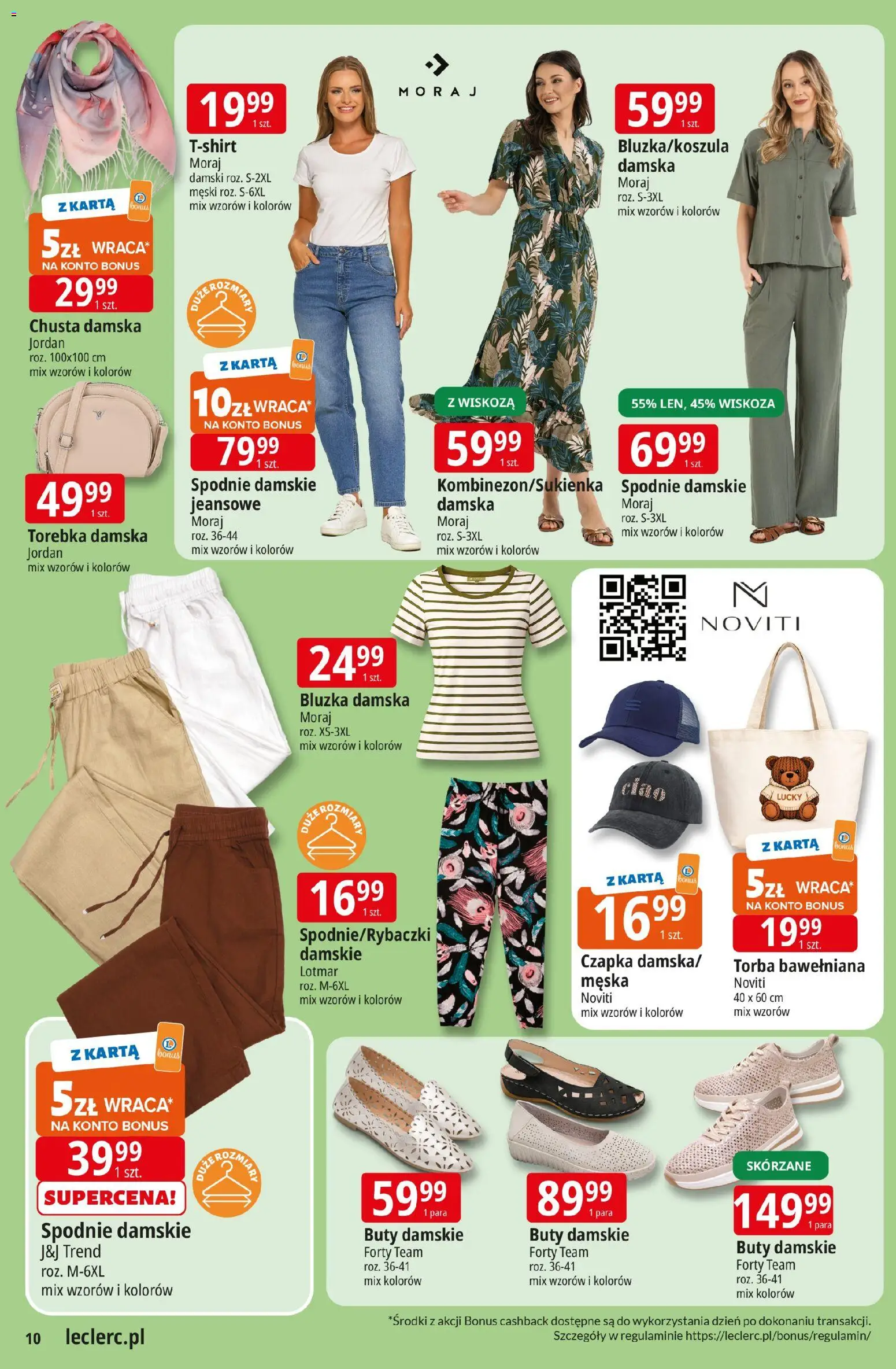 E.Leclerc gazetka - Zamość od 08.04.2026 | Strona: 10 | Produkty: Bluzka, Spodnie, Buty, Torebka