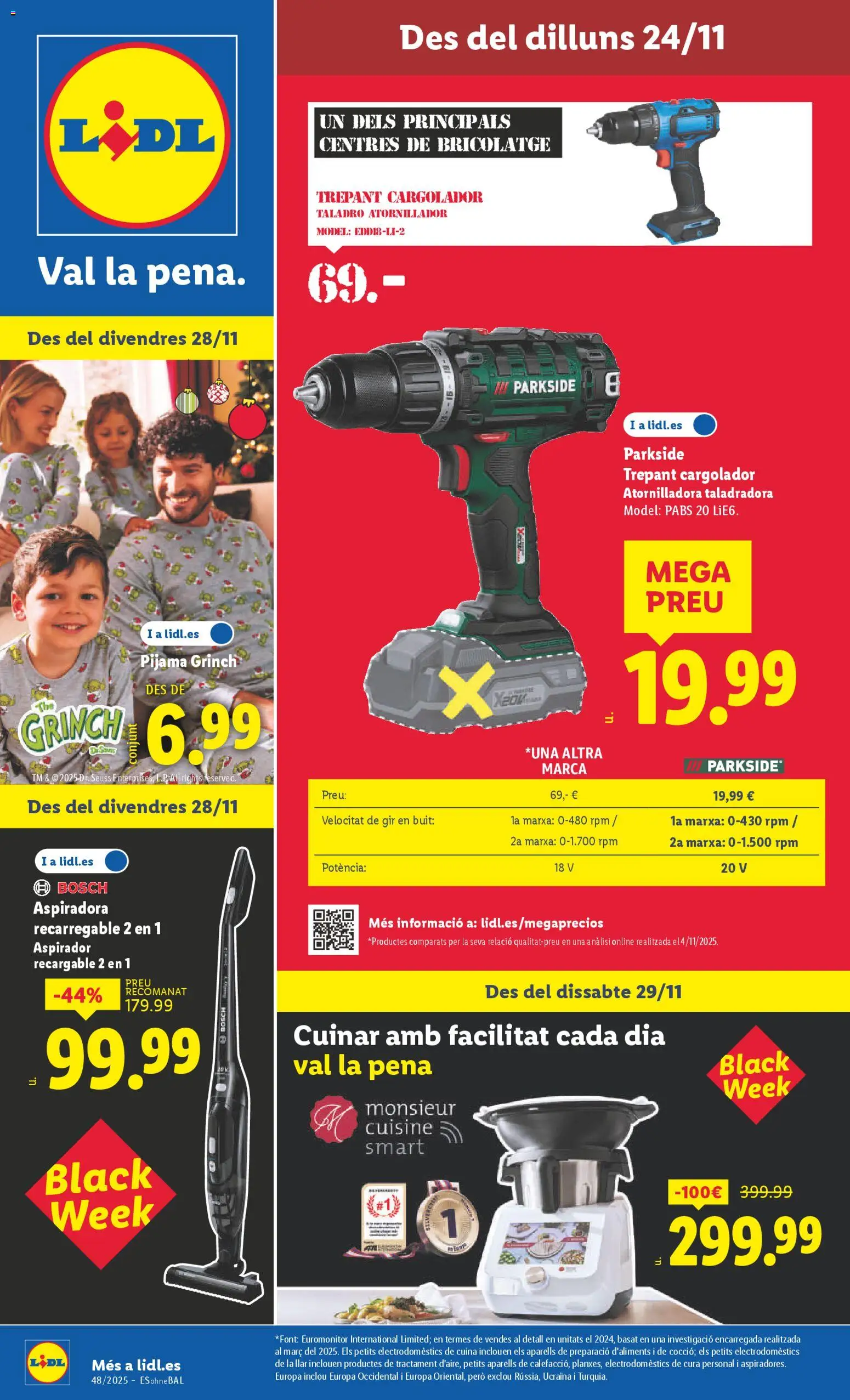 Lidl - Black Friday │ válido desde el 24.11.2025 | Página: 1 | Productos: Pijama, Aspiradora, Aspirador