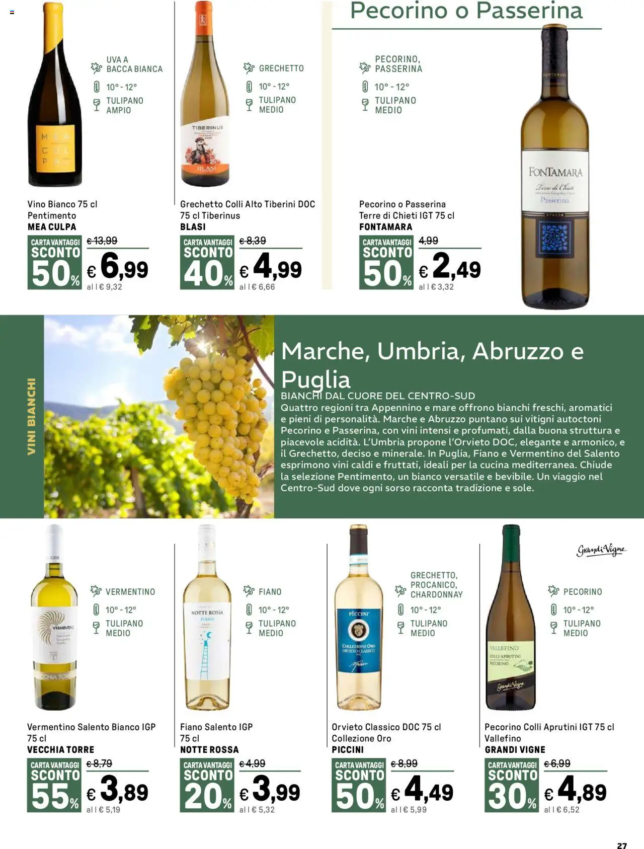 Volantino Iper del 13.10.2025 | Pagina: 27 | Prodotti: Vino, Uva, Pecorino, Vino bianco