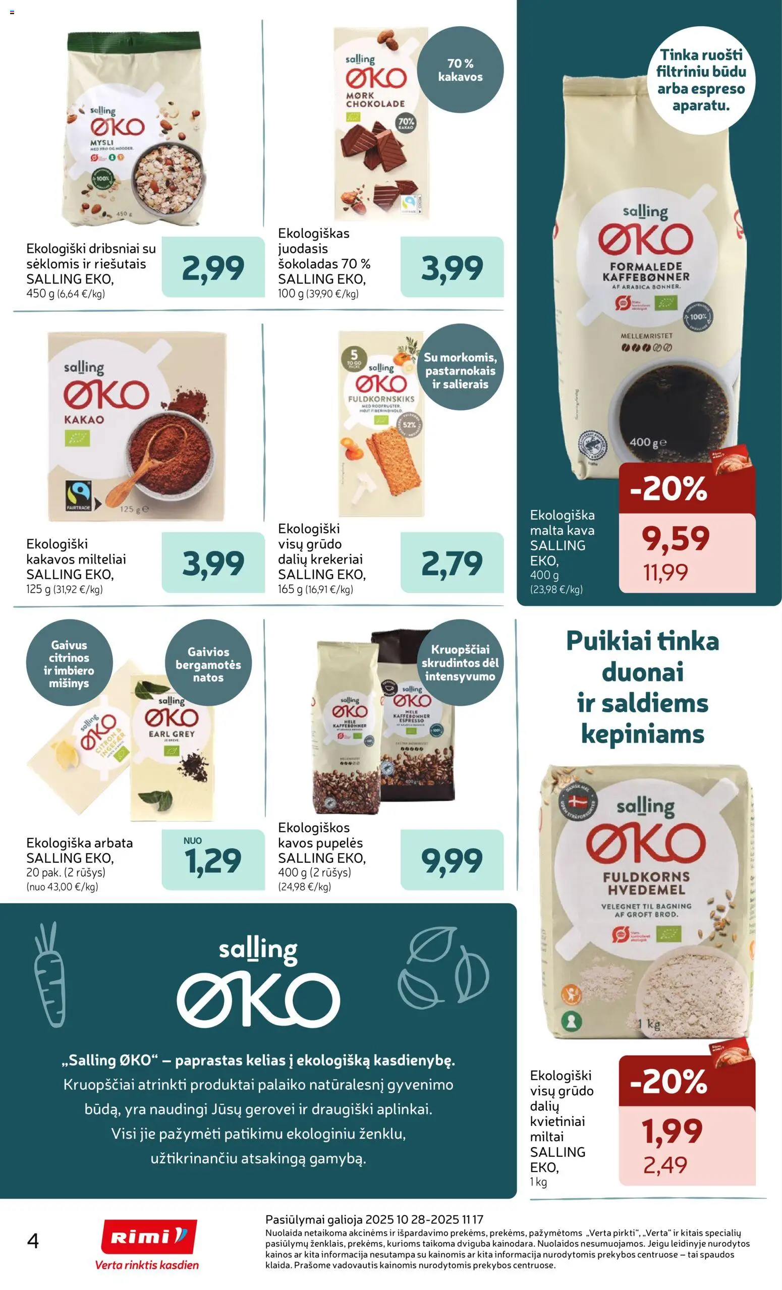Rimi akcijos nuo 28.10.2025 | Puslapis: 4 | Prekių: Pupelės, Kavos pupelės, Kava, Miltai