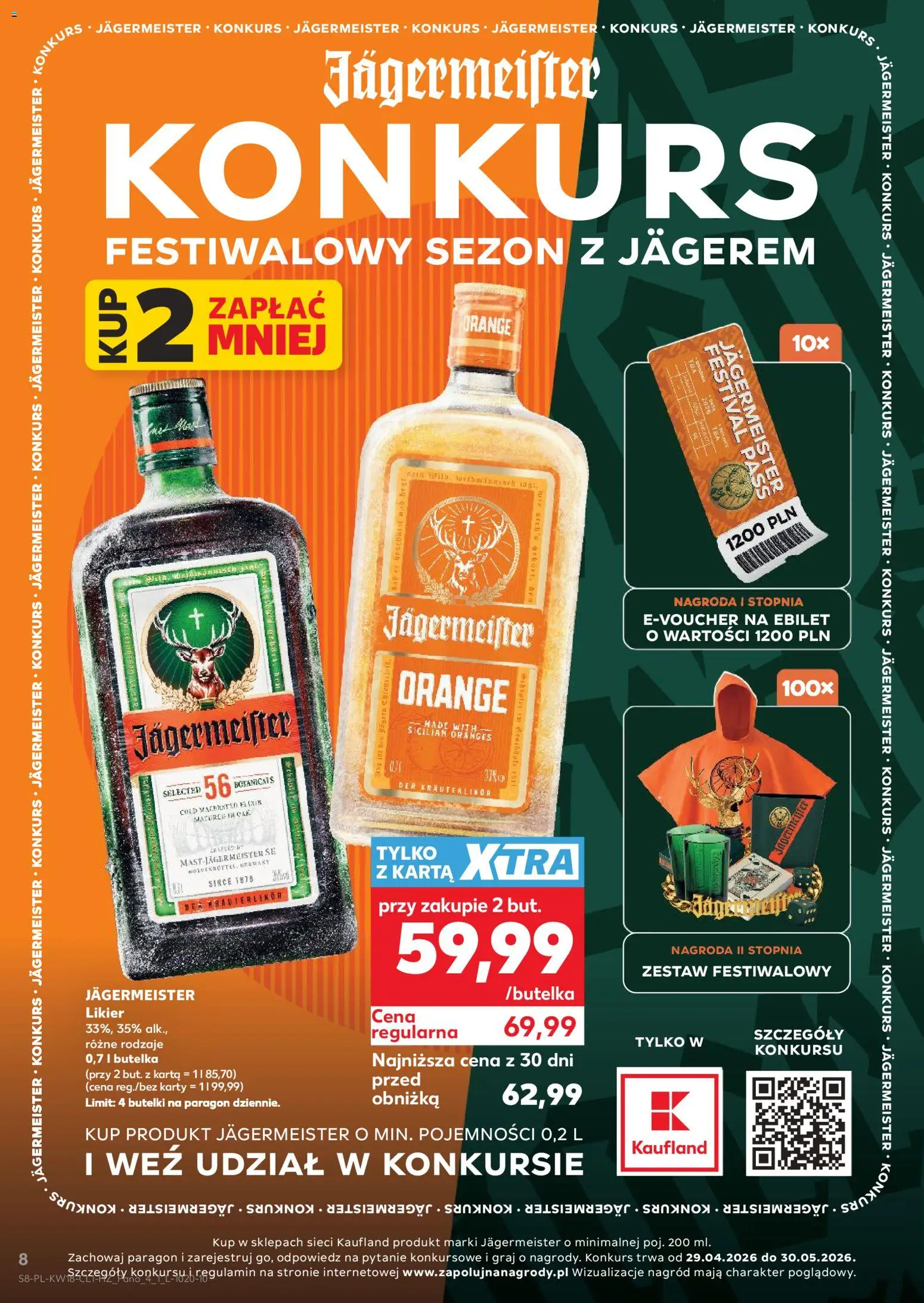 Kaufland Polsko leták - Barek od 29.04.2026 | Strana: 8 | Produkty: Jägermeister, Karty