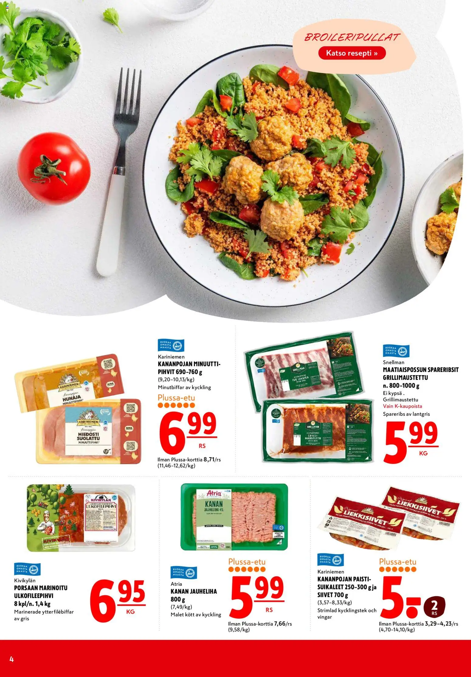 K-Citymarket tarjoukset – voimassa 29.04.2026 alkaen | Sivu: 4 | Tuotteet: Jauheliha, Hunaja