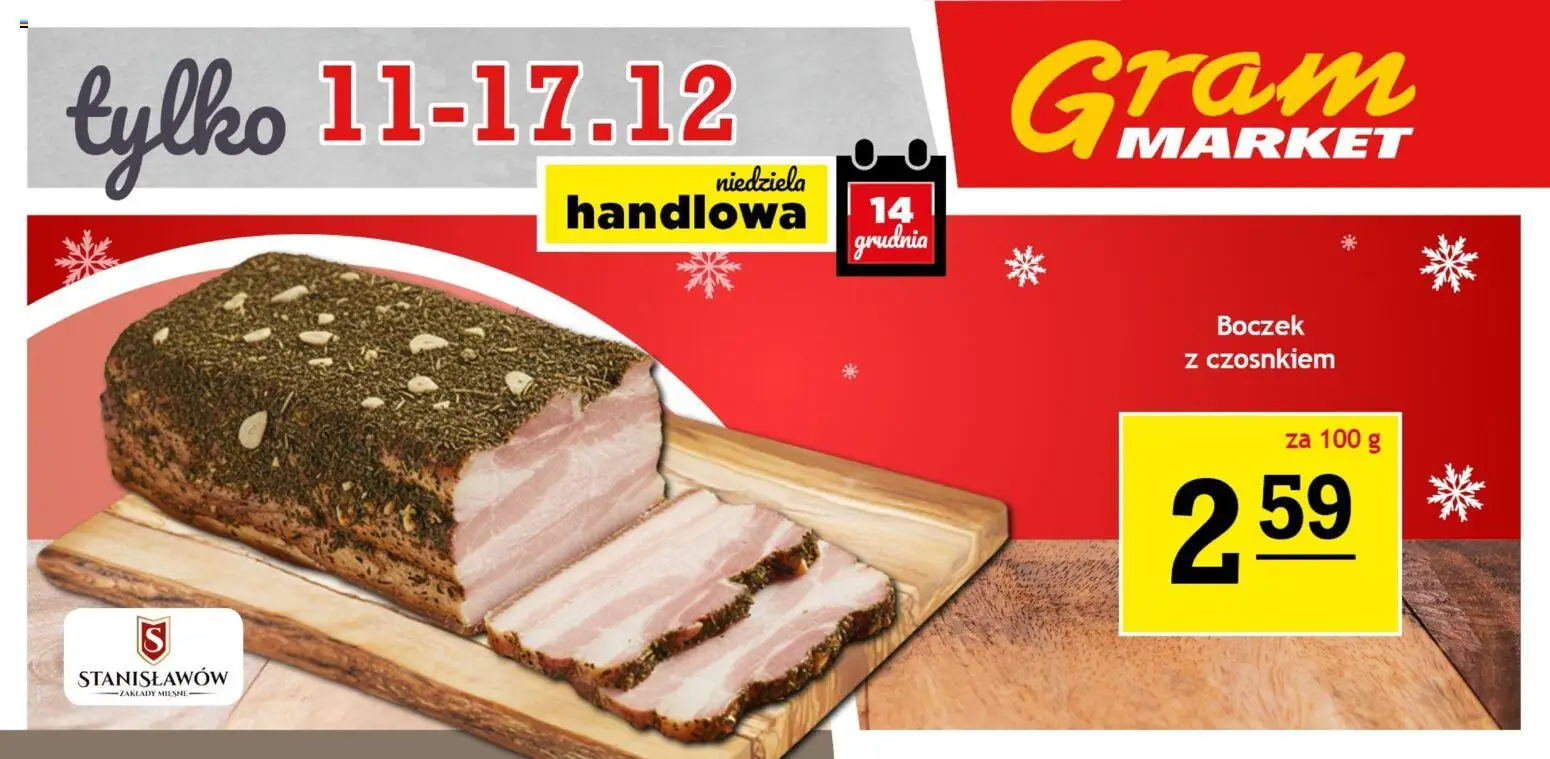 Gram Market Gazetka - Billboard od 11.12.2025 | Strona: 1 | Produkty: Boczek