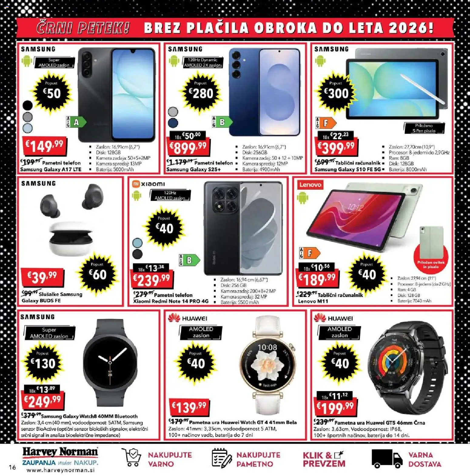 Novi Harvey Norman katalog ponudbe – veljaven od 13.11.2025 | Stran: 16 | Izdelki: Ura, Baterija, Racunalnik, Kamera