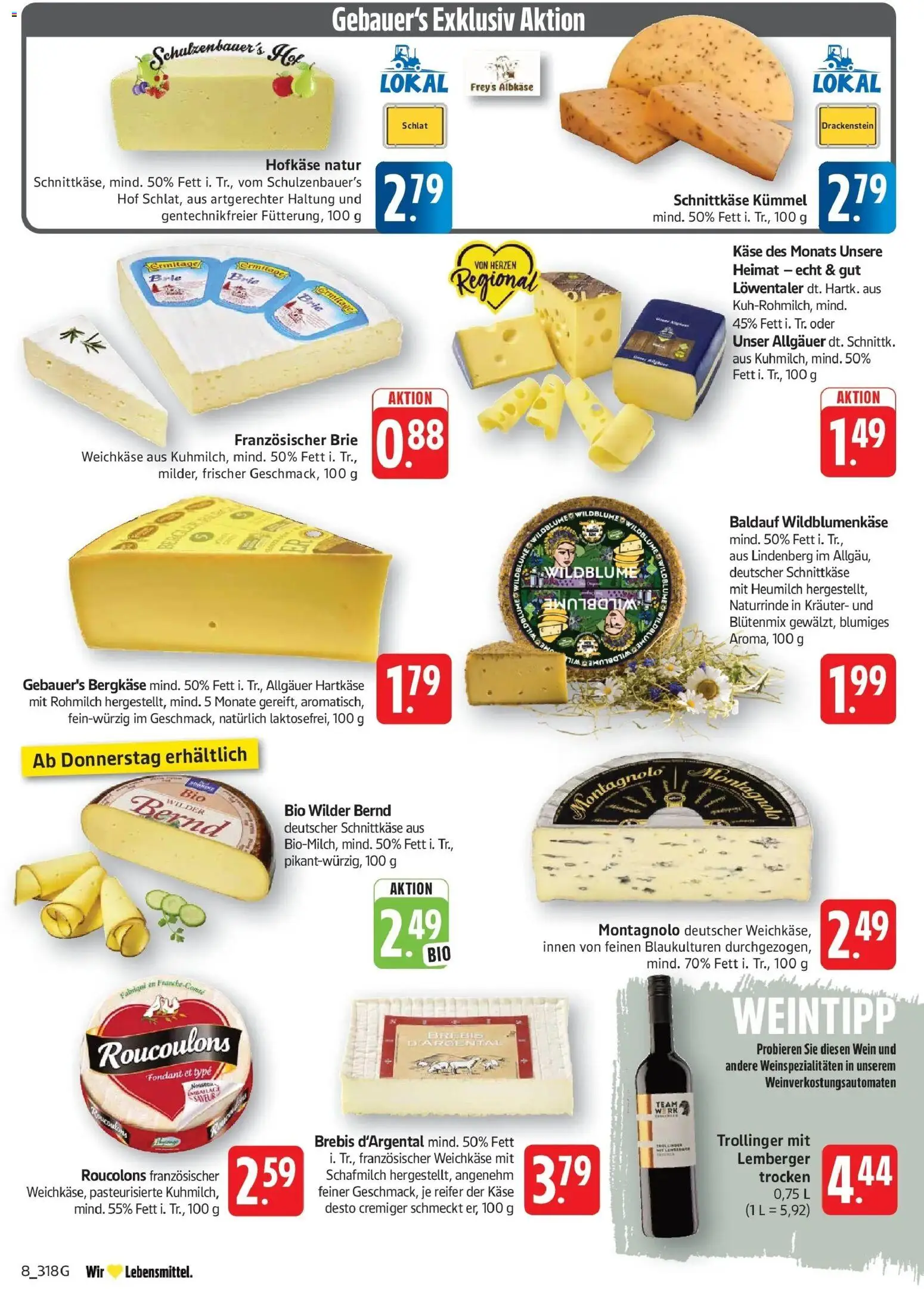 Edeka prospekt Göppingen	 – gültig ab 12.04.2026 | Seite: 8 | Produkte: Käse, Wein