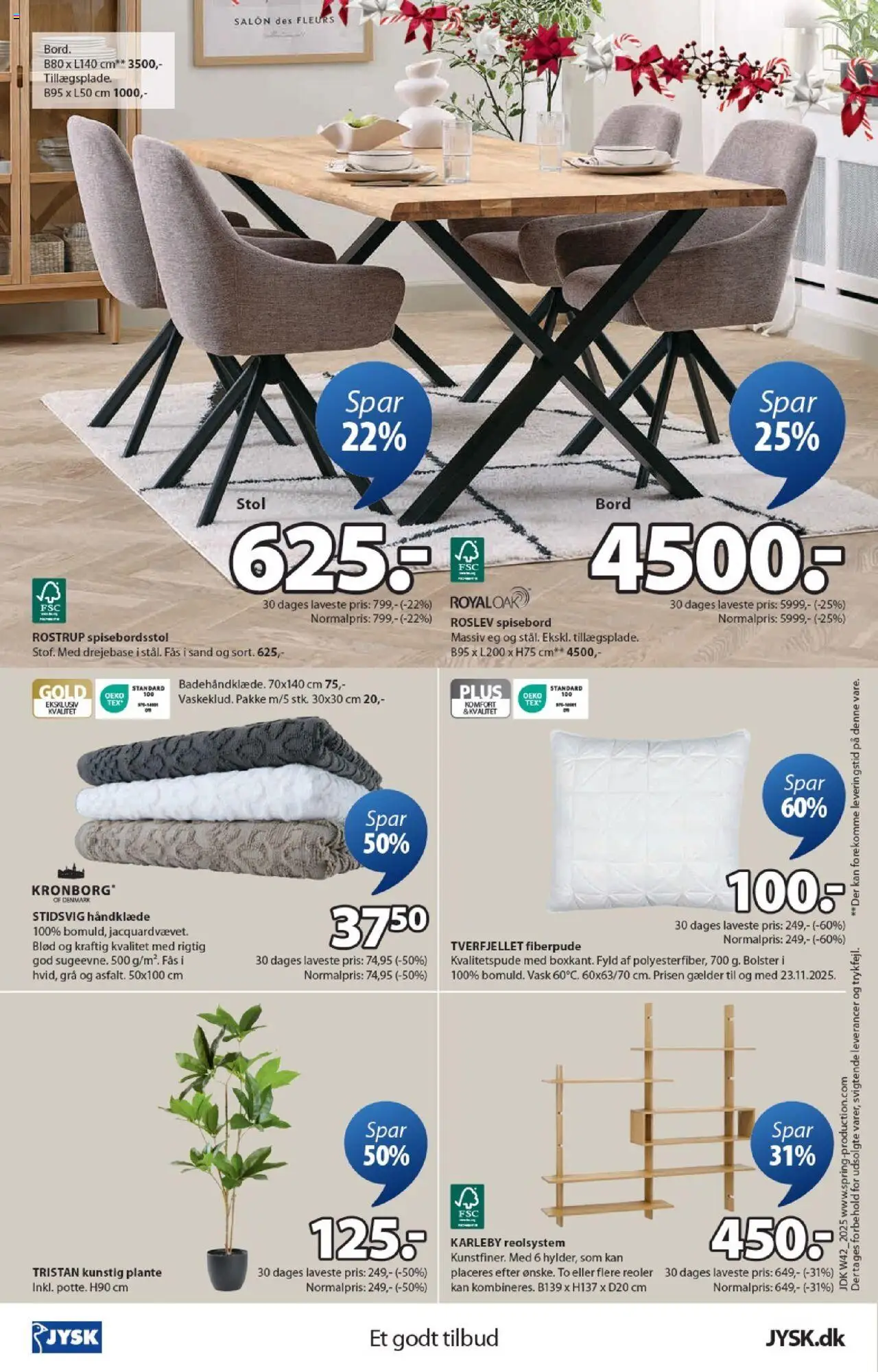 JYSK tilbudsavis – gyldig fra 17.10.2025 | Side: 24 | Produkter: Bord, Reoler, Håndklæde, Søm