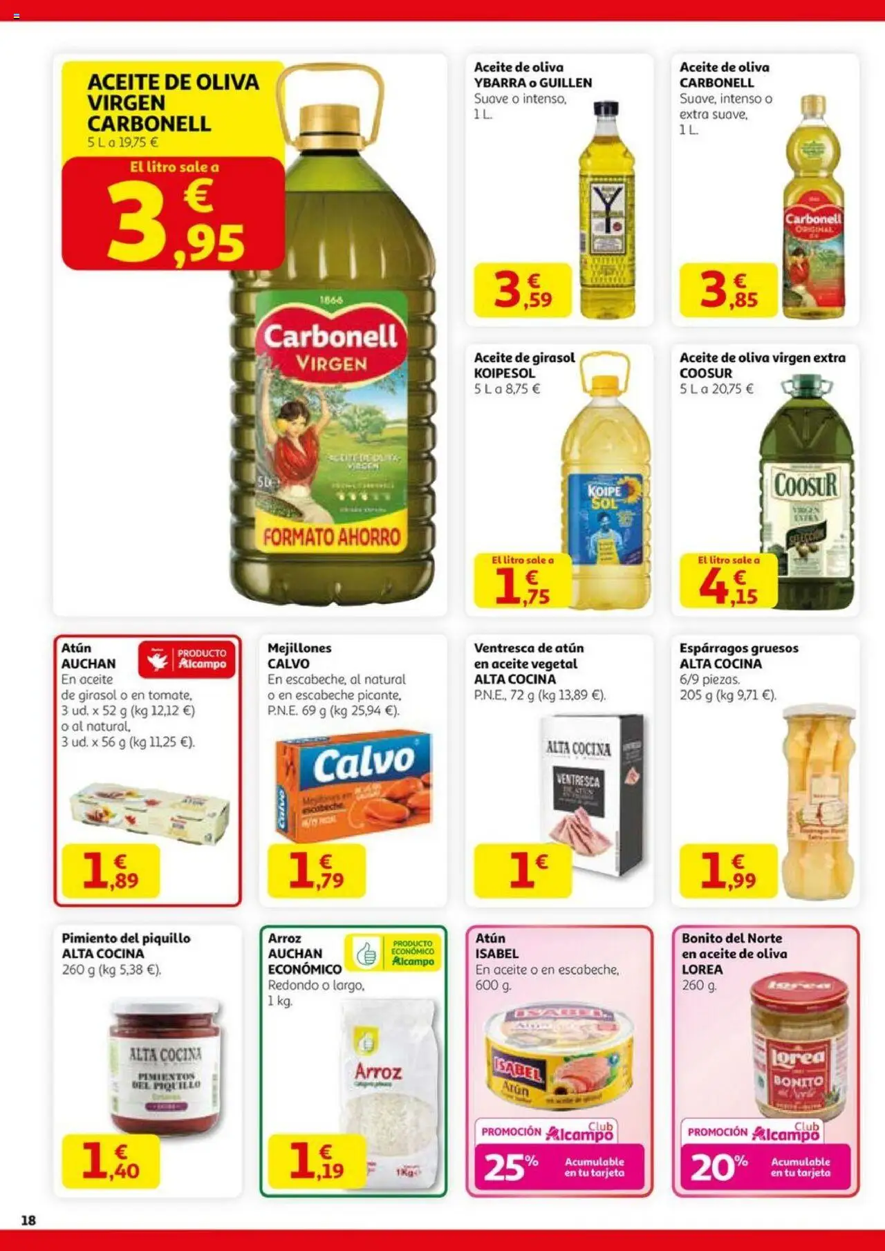 Alcampo - HG catalan  │ válido desde el 11.09.2025 | Página: 18 | Productos: Aceite, Νερό καρύδας, Κάδος απορρυμάτων, Aceite de girasol