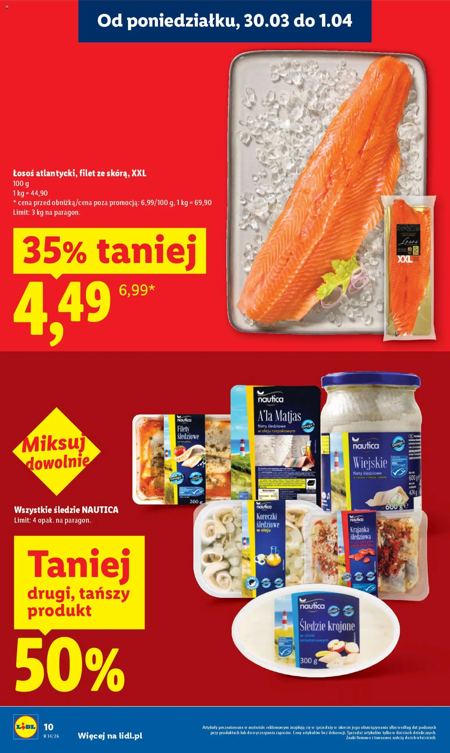 Lidl Polsko leták od 30.03.2026 | Strana: 10 | Produkty: Losos, Filet