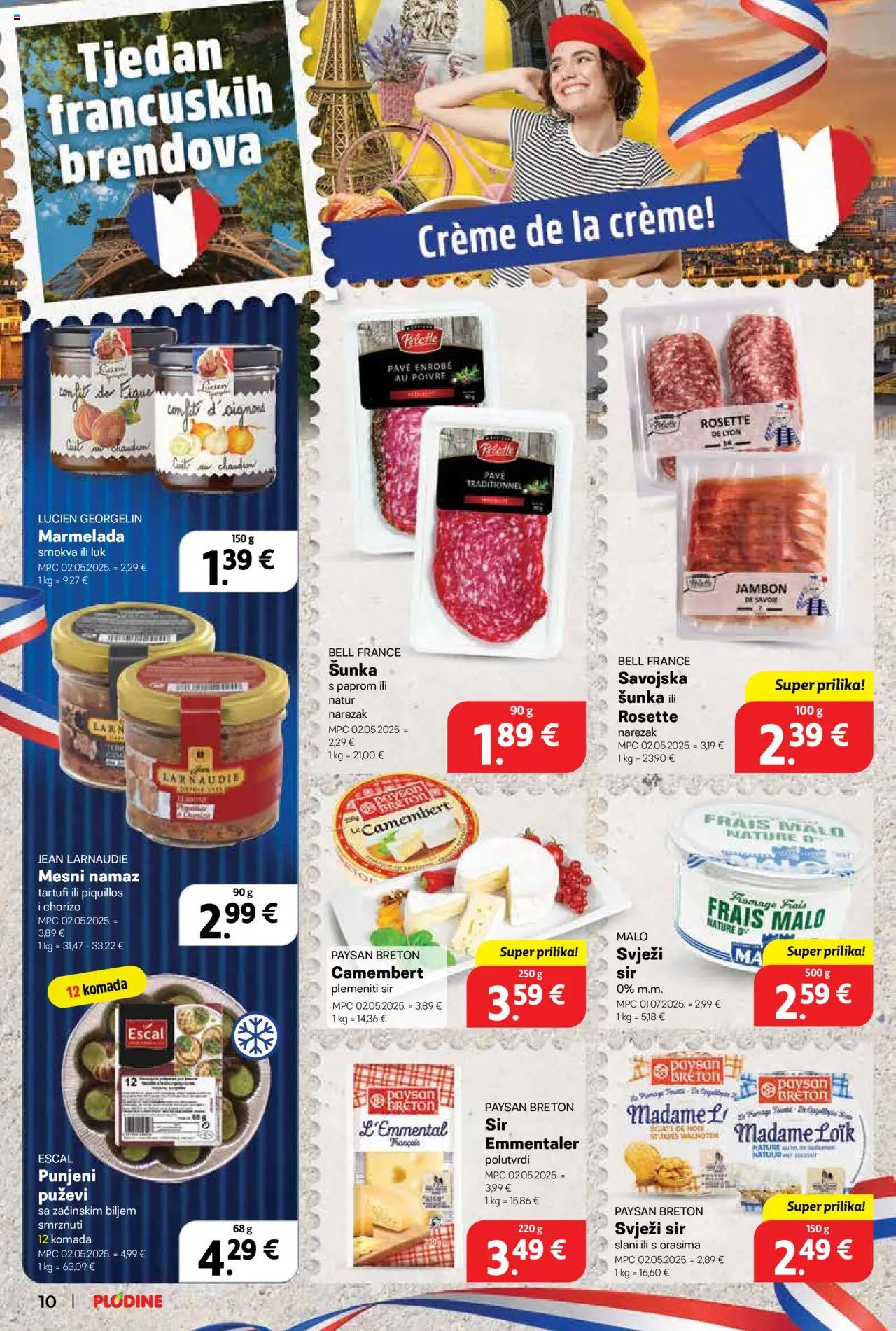 Plodine katalog | vrijedi od 02.07.2025 | Stranica: 10 | Proizvodi: Šunka, Narezak, Luk, Namaz