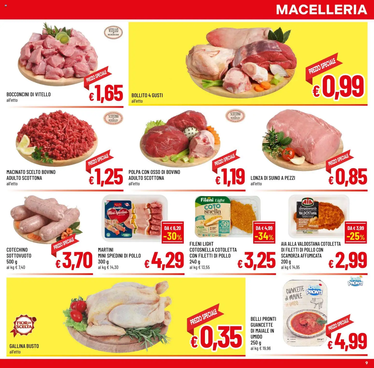 Volantino A&O del 29.10.2025 | Pagina: 9 | Prodotti: Bovino, Pollo, Vitello, Macinato