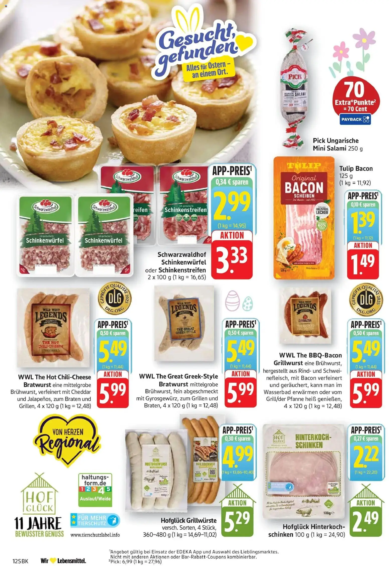 E center Prospekt Bad Bergzabern	 – gültig ab 29.03.2026 | Seite: 12 | Produkte: Bratwurst, Salami, Schinken