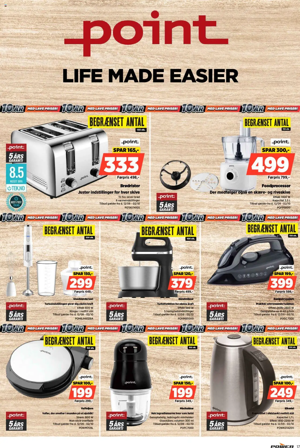 Power tilbudsavis – gyldig fra 12.09.2025 | Side: 17 | Produkter: Brød, Brødrister, Foodprocessor, Søm