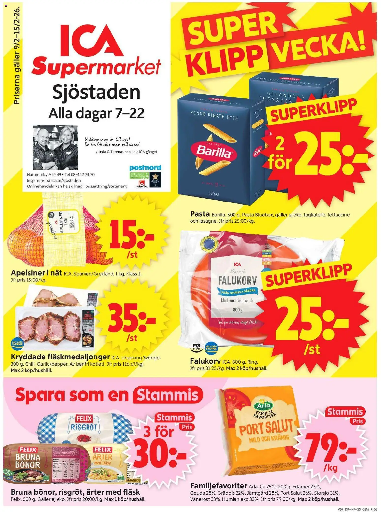 ICA Supermarket reklamblad aktuell från 09.02.2026 | Sida: 1