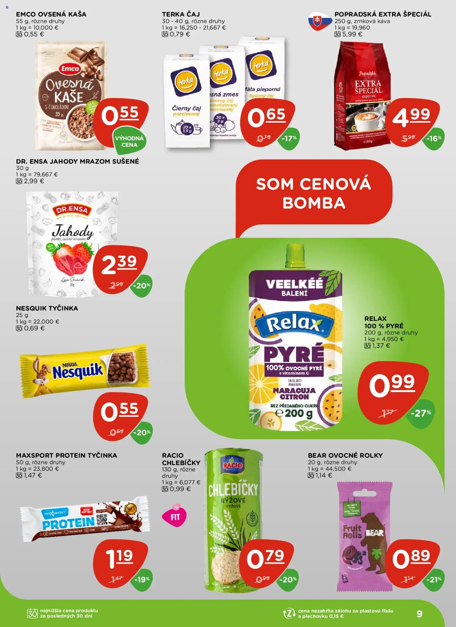 Nové Terno akcie – leták je platný od 23.10.2025 | Strana: 9 | Produkty: Káva, Protein, Nesquik, Zrnková káva