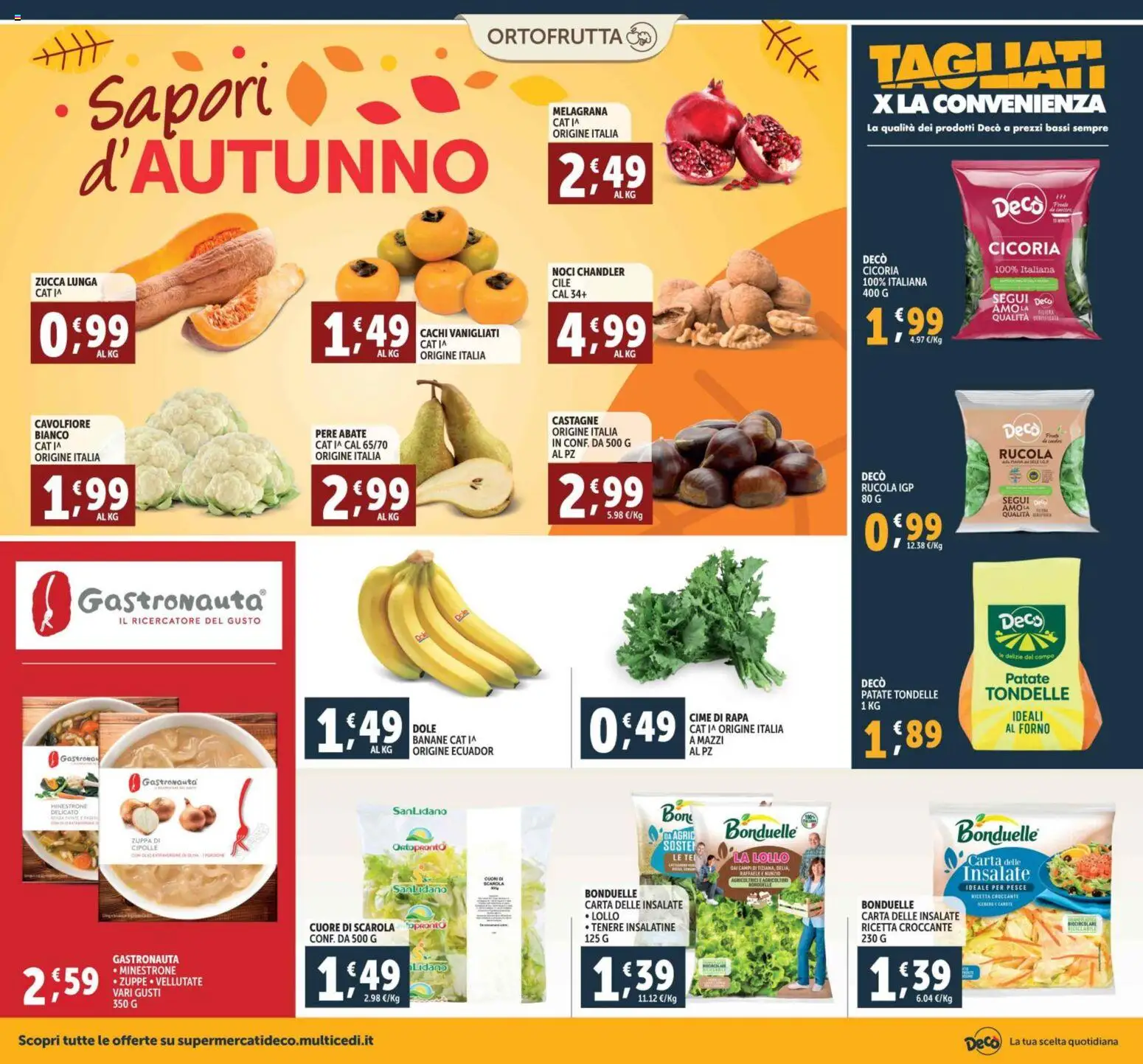 Volantino Decò del 28.10.2025 | Pagina: 6 | Prodotti: Minestrone, Pesce, Zucca, Cavolfiore