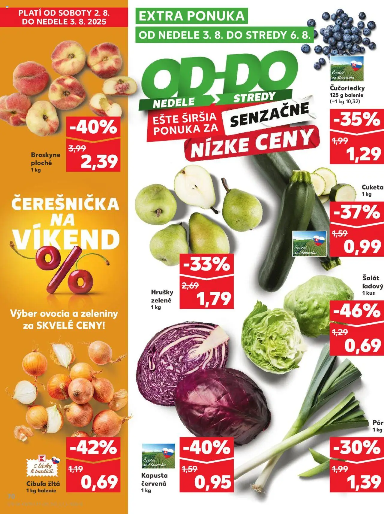 Kaufland Bratislava-Podunajské Biskupice │ platný od 31.07.2025 | Strana: 70 | Produkty: Kapusta červená, Cibuľa, Cuketa, Hrušky