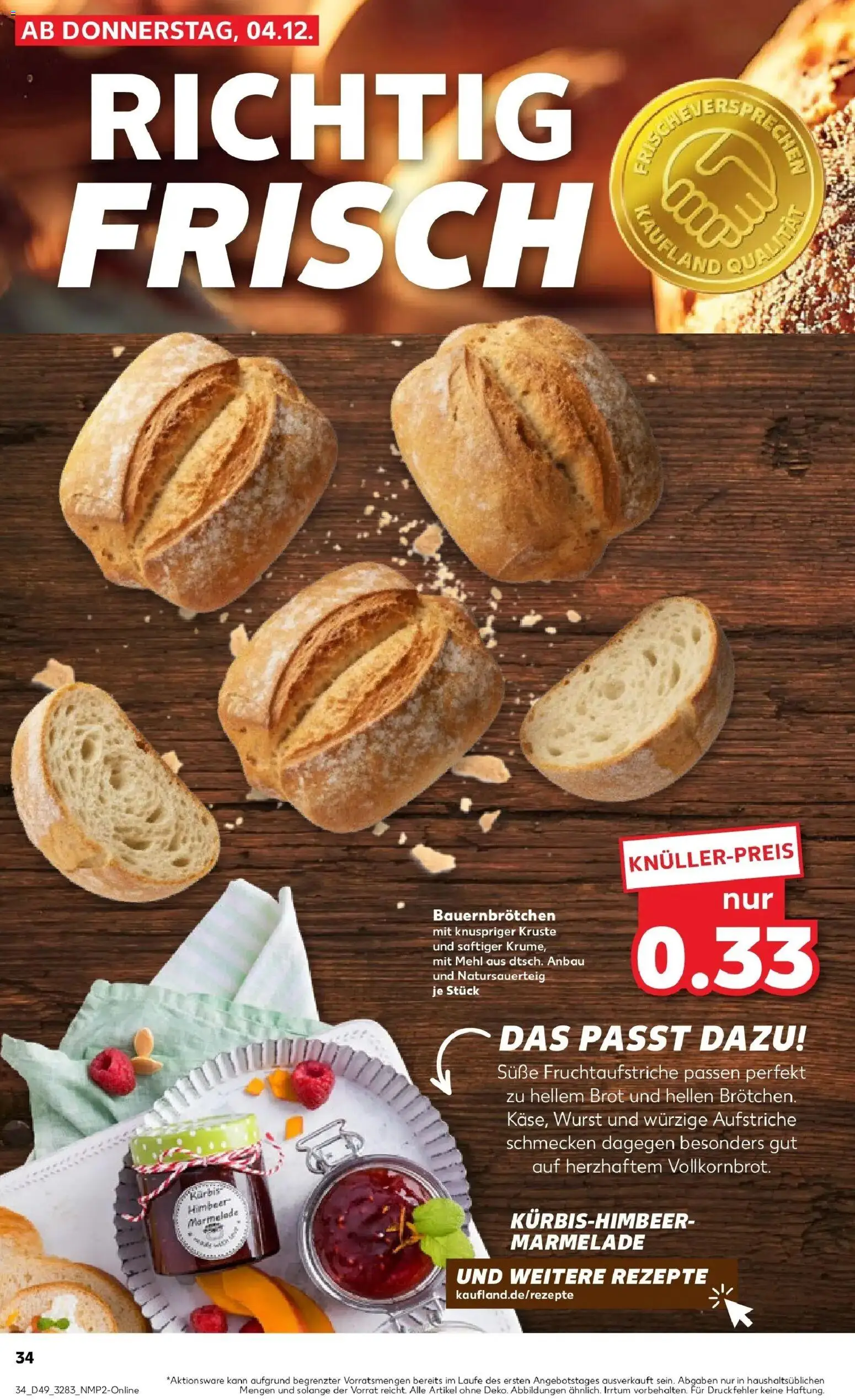 Kaufland prospekt Zerbst	 – gültig ab 04.12.2025 | Seite: 34 | Produkte: Mehl, Wurst, Brot