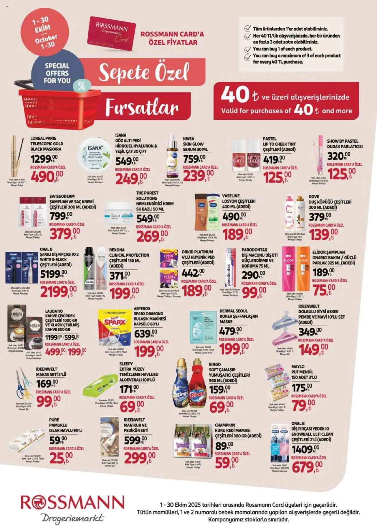 Rossmann İndirim - 01.10.2025 tarihinden itibaren geçerlidir | Sayfa: 5 | Ürünler: Saç Kremi, Diş fırçası, Giysi, Su