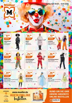 Müller Faschingsspaß für Groß & Klein ab 05.01.2026 gültig