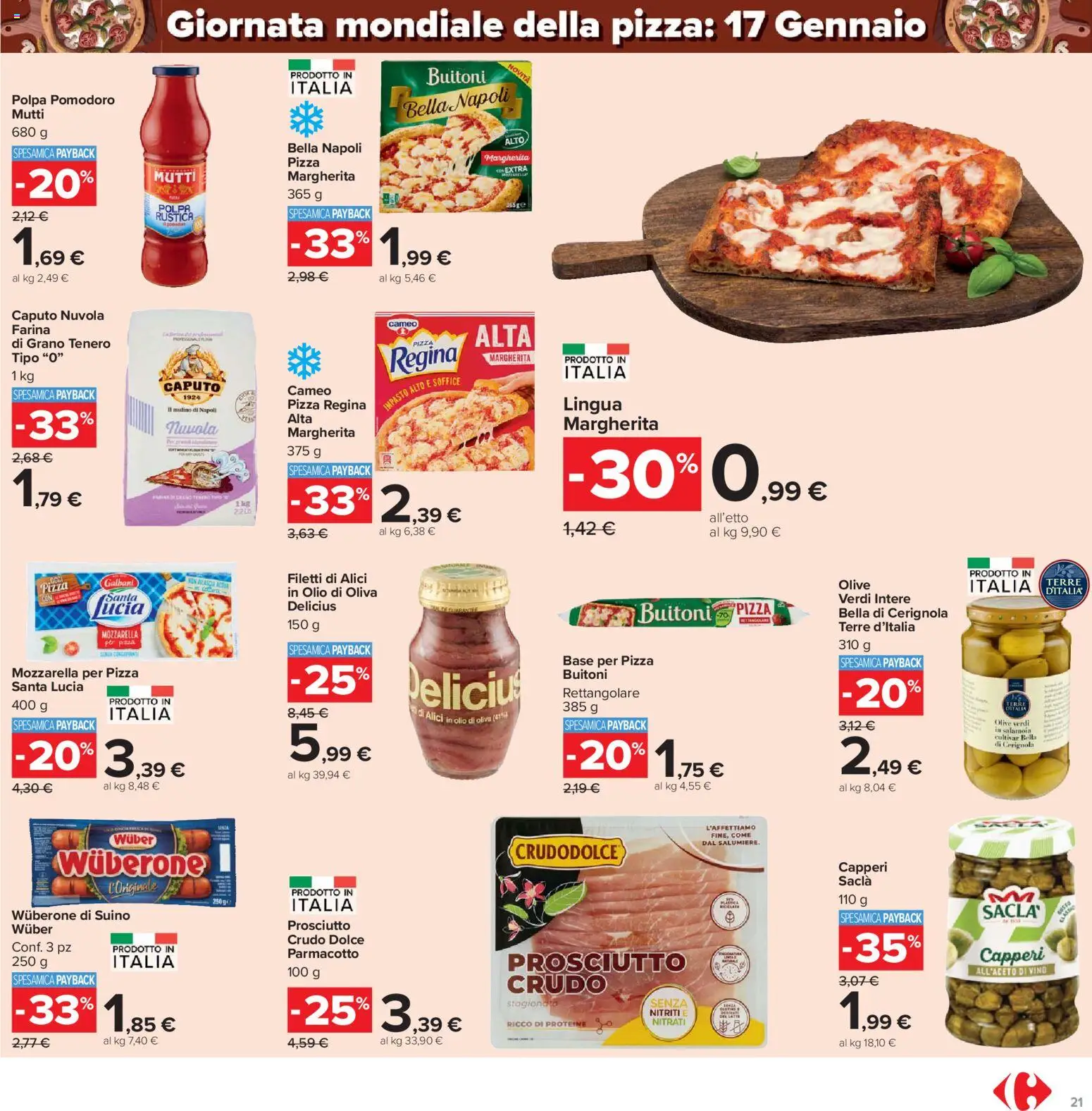 Volantino Carrefour del 15.01.2026 | Pagina: 21 | Prodotti: Pizza, Olio, Vino, Olio di Oliva