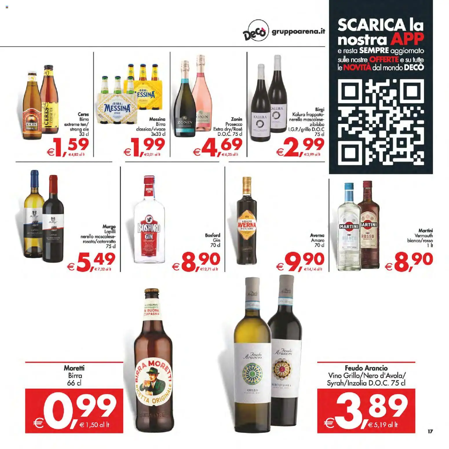 Volantino Decò del 24.02.2026 | Pagina: 22 | Prodotti: Birra, Prosecco, Birra messina, Amaro