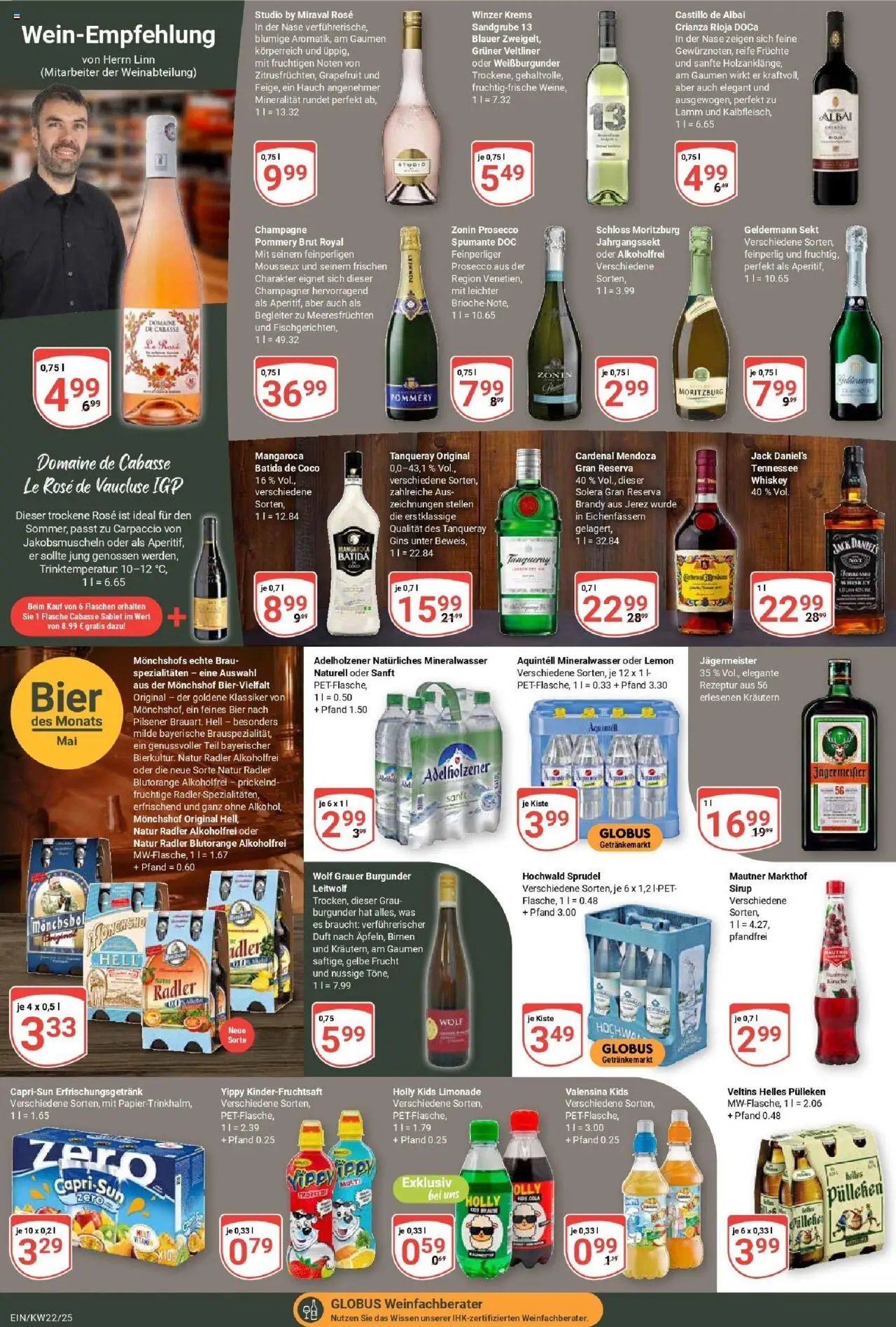 Globus prospekt Homburg-Einöd	 - gültig ab dem 25.05.2025 | Seite: 18 | Produkte: Helles pulleken, Limonade, Jägermeister, Whiskey