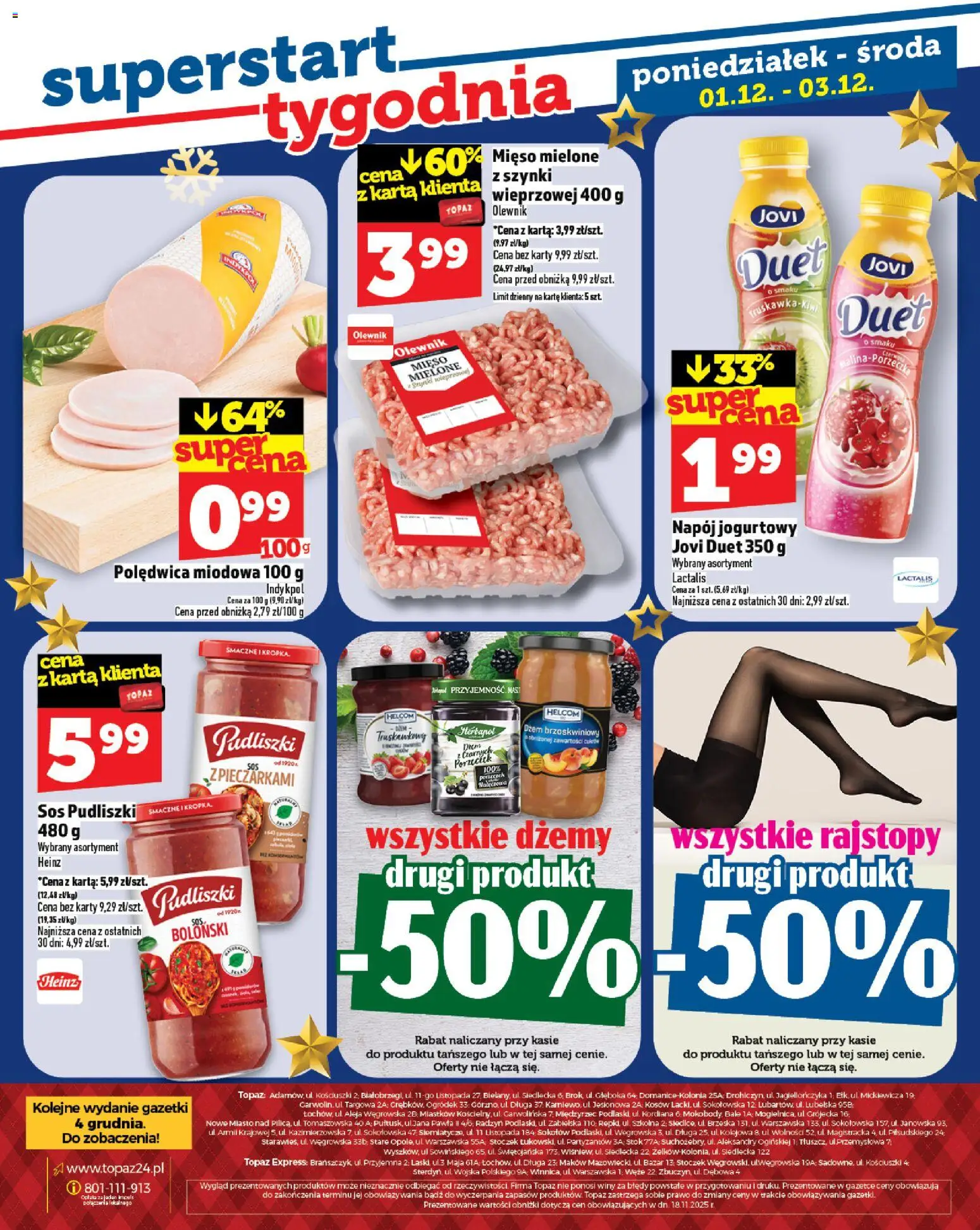 Topaz Black Friday od 27.11.2025 | Strona: 32 | Produkty: Karta, Rajstopy, Mięso, Sos