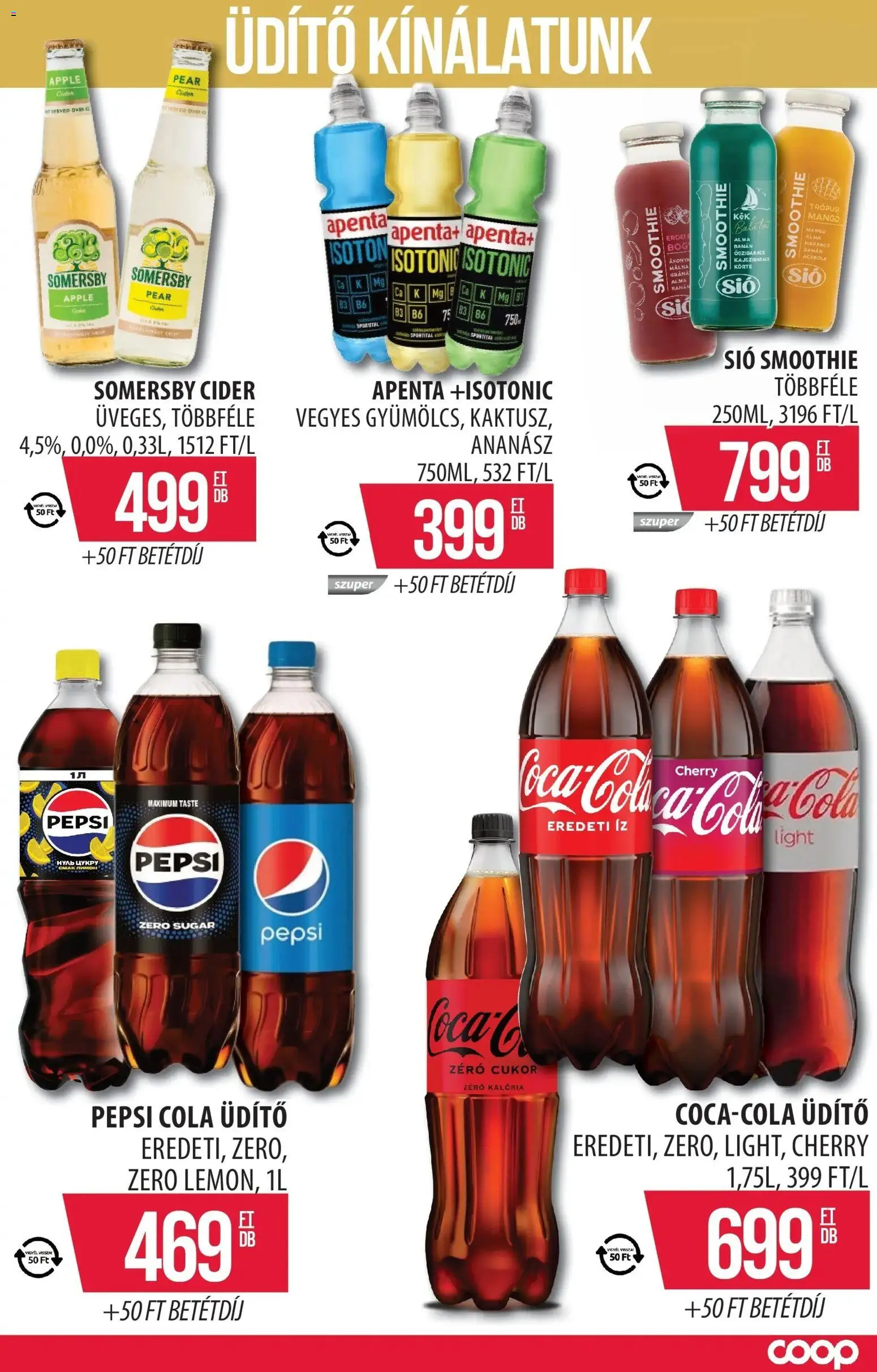 COOP Szolnok akciós ujság - amely érvényes a következő dátumtól: 12.03.2026 | Oldal: 8 | Termékek: Cider, Cola, Ananász, Só