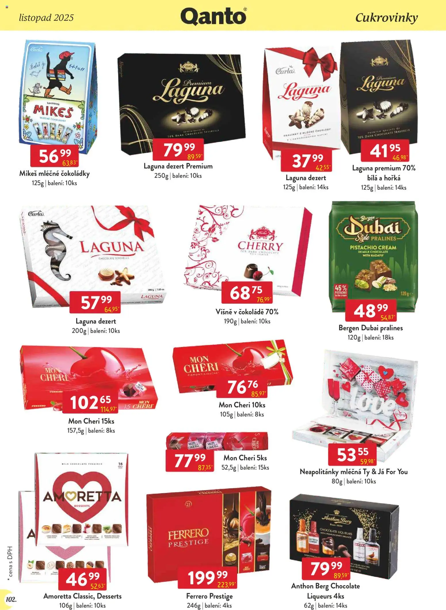 Astur & Qanto - Leták - Velkoobchod 11/2025 od 01.11.2025 | Strana: 102 | Produkty: Mon Chéri, Anthon Berg, Milk chocolate