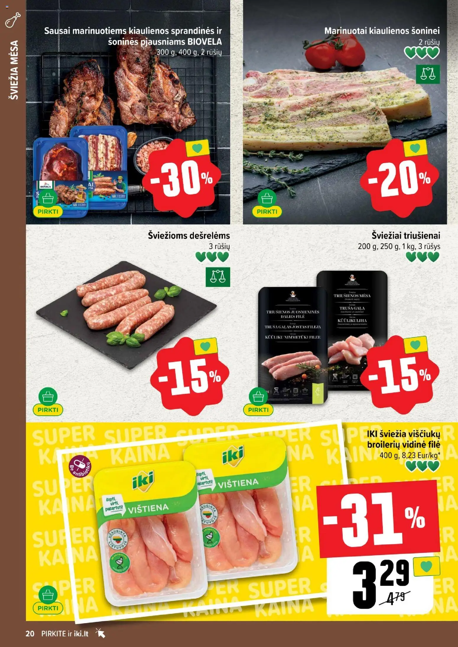 IKI akcijos nuo 26.01.2026 | Puslapis: 20 | Prekių: Kiaulienos, Vištiena