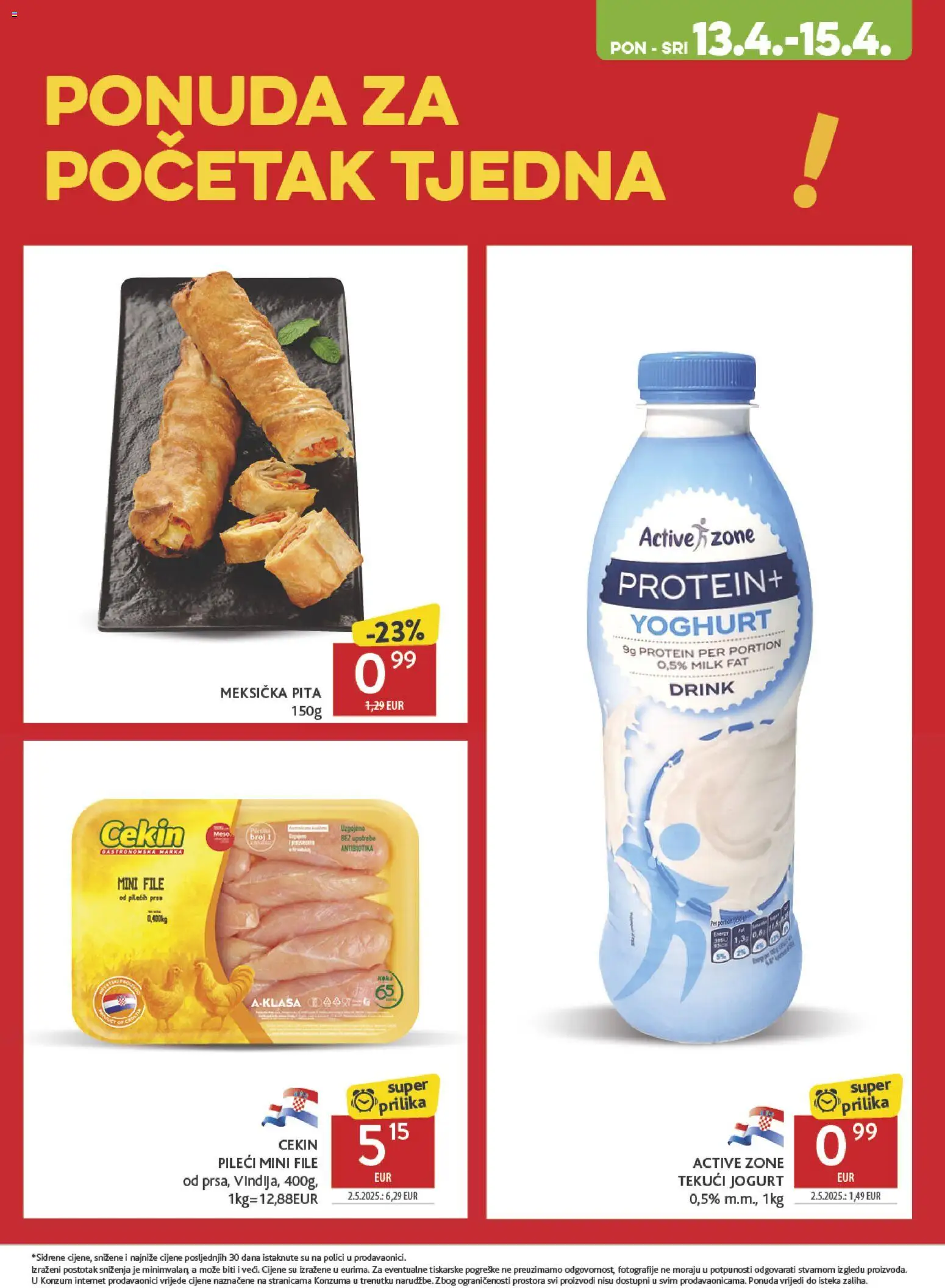 Konzum katalog | vrijedi od 08.04.2026 | Stranica: 47 | Proizvodi: Jogurt, Pita