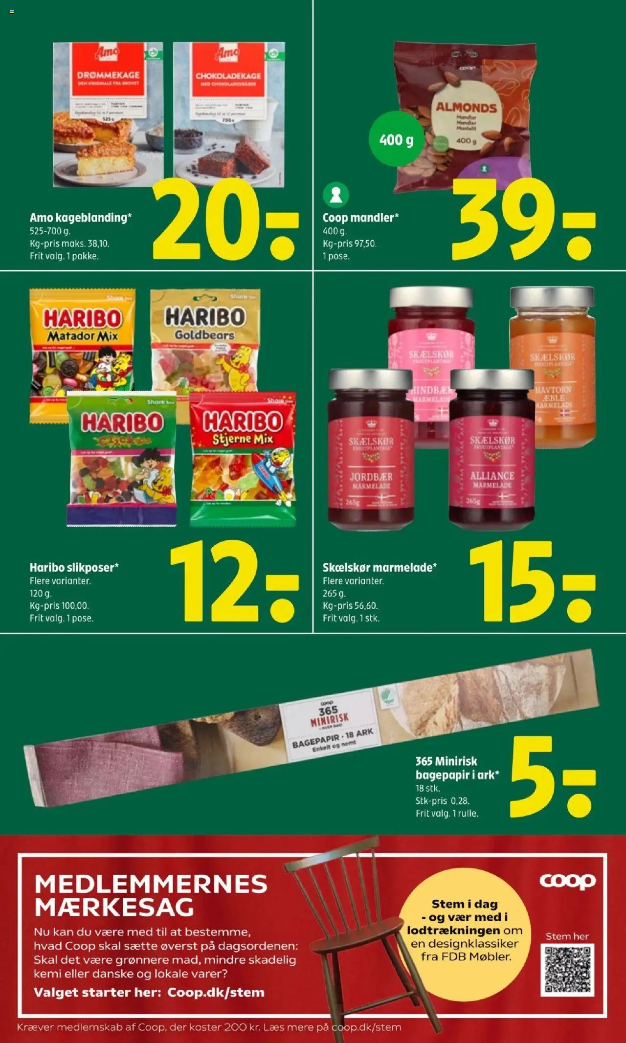 Coop 365 tilbudsavis – gyldig fra 23.10.2025 | Side: 15 | Produkter: Chokoladekage, Jordbær, Mandler, Marmelade